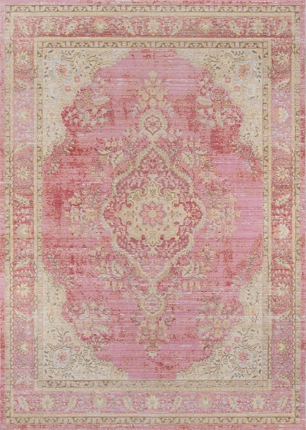 Serenity Pink Flat Woven Synthetic 4' x 6' Area Rug