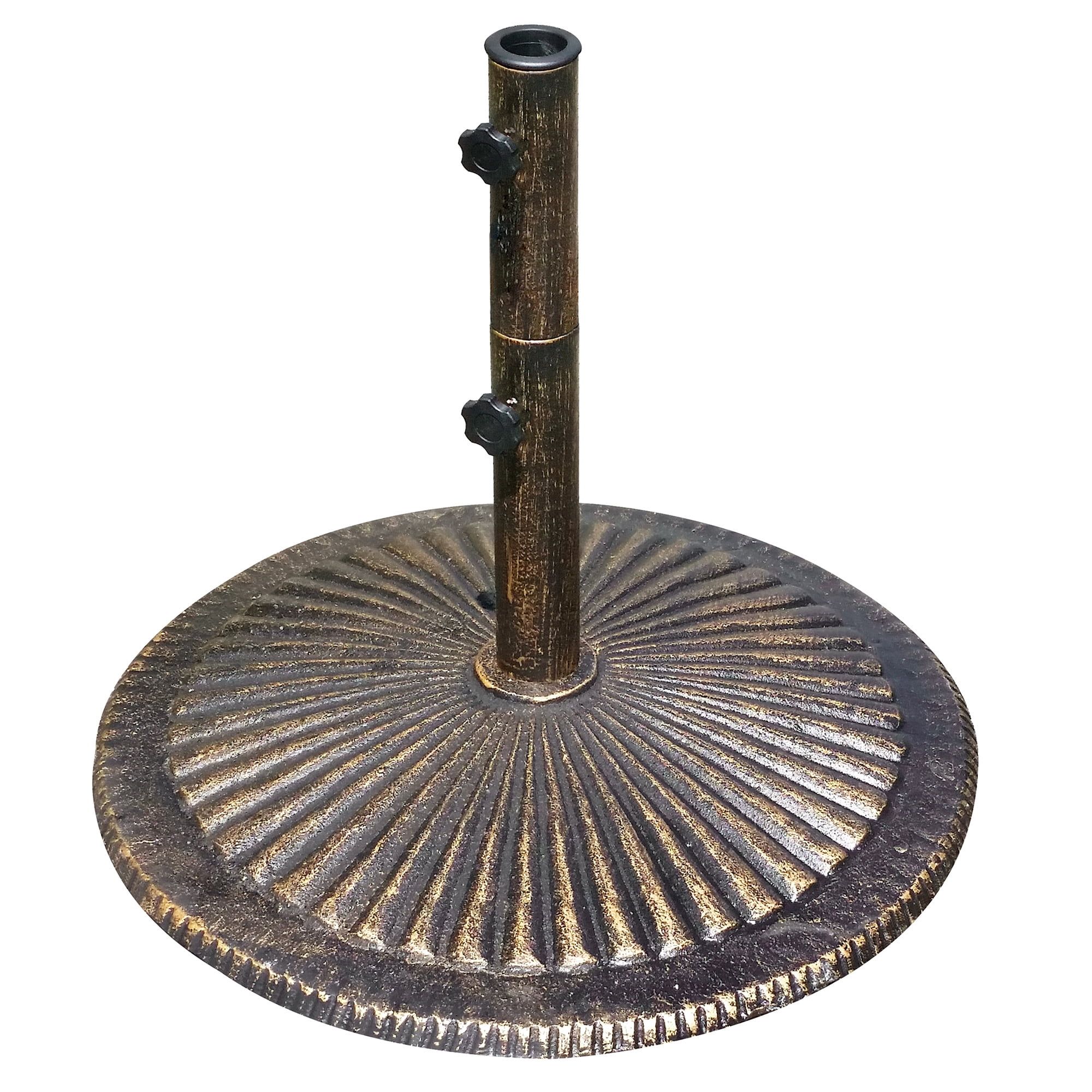 Bronze 50-lb Cast Iron Umbrella Base with Adjustable Stem