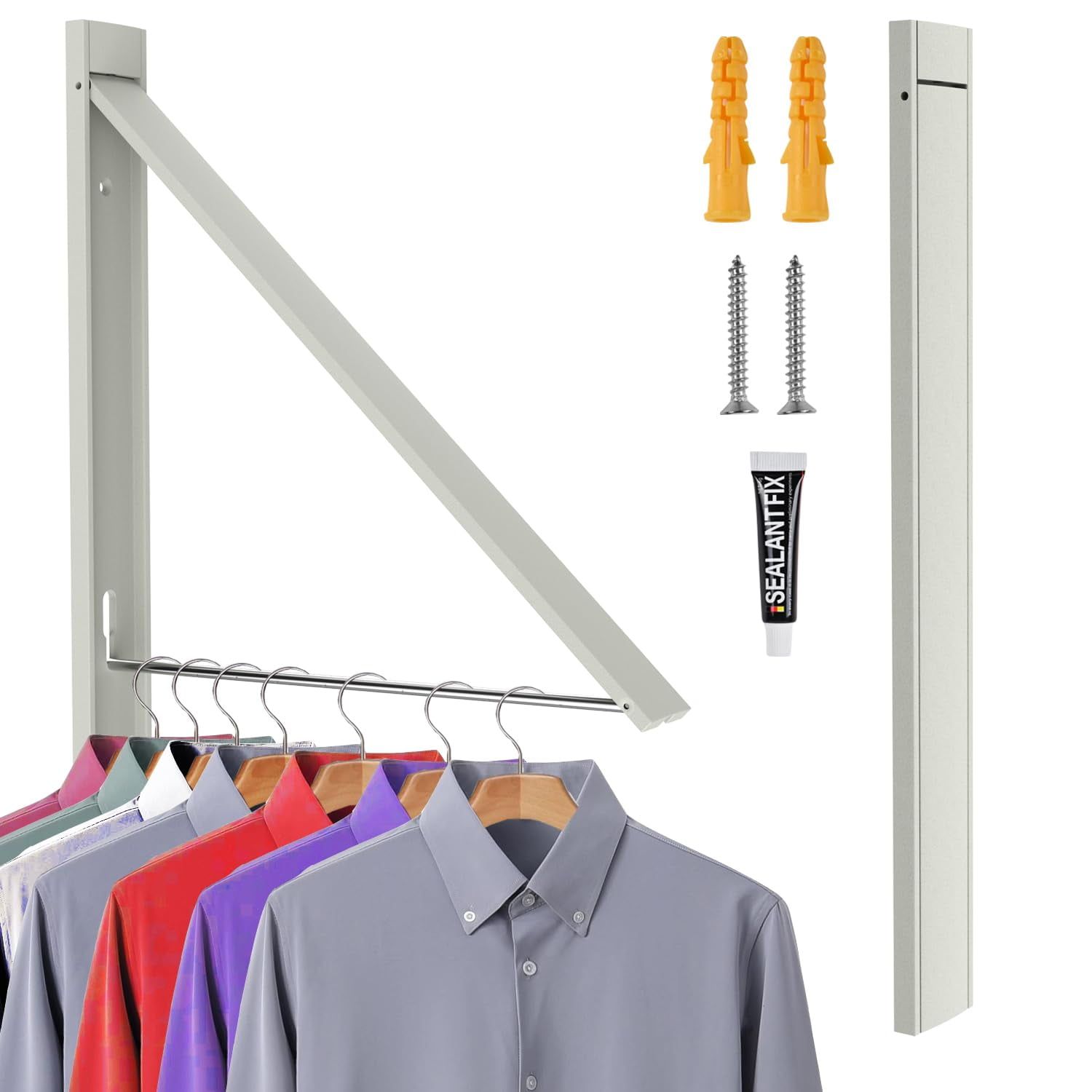 Aluminum Wall-Mounted Retractable Clothes Drying Rack