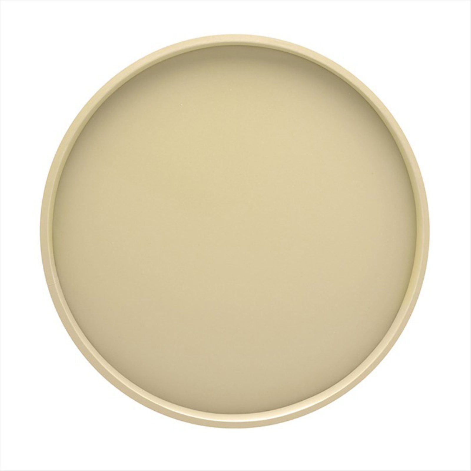 Ivory 14 Inch Round Vinyl Serving Tray