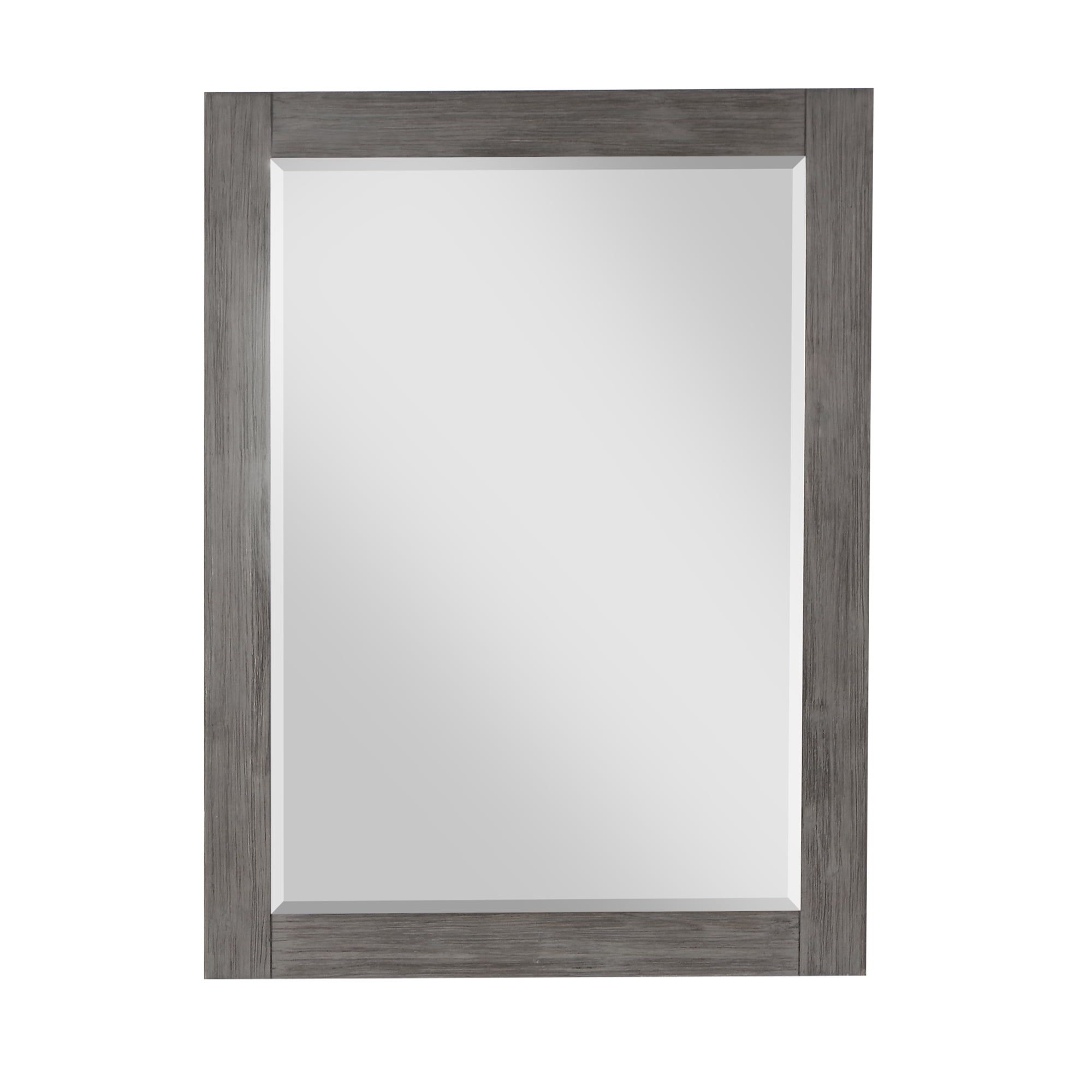 Ivy 28" Silver Rectangular Wood Bathroom Mirror