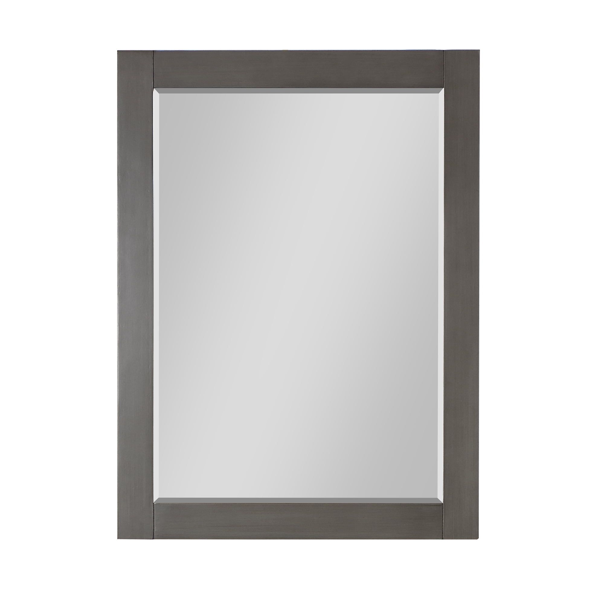 Ivy 28" Rectangular Gray Pine Wood Bathroom Wall Mirror