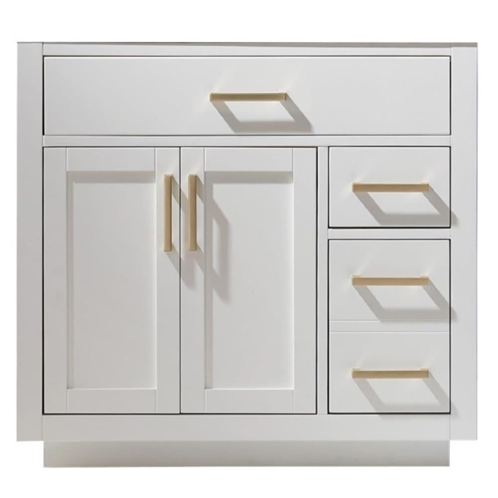 Ivy 36" White Solid Wood Bathroom Vanity Cabinet