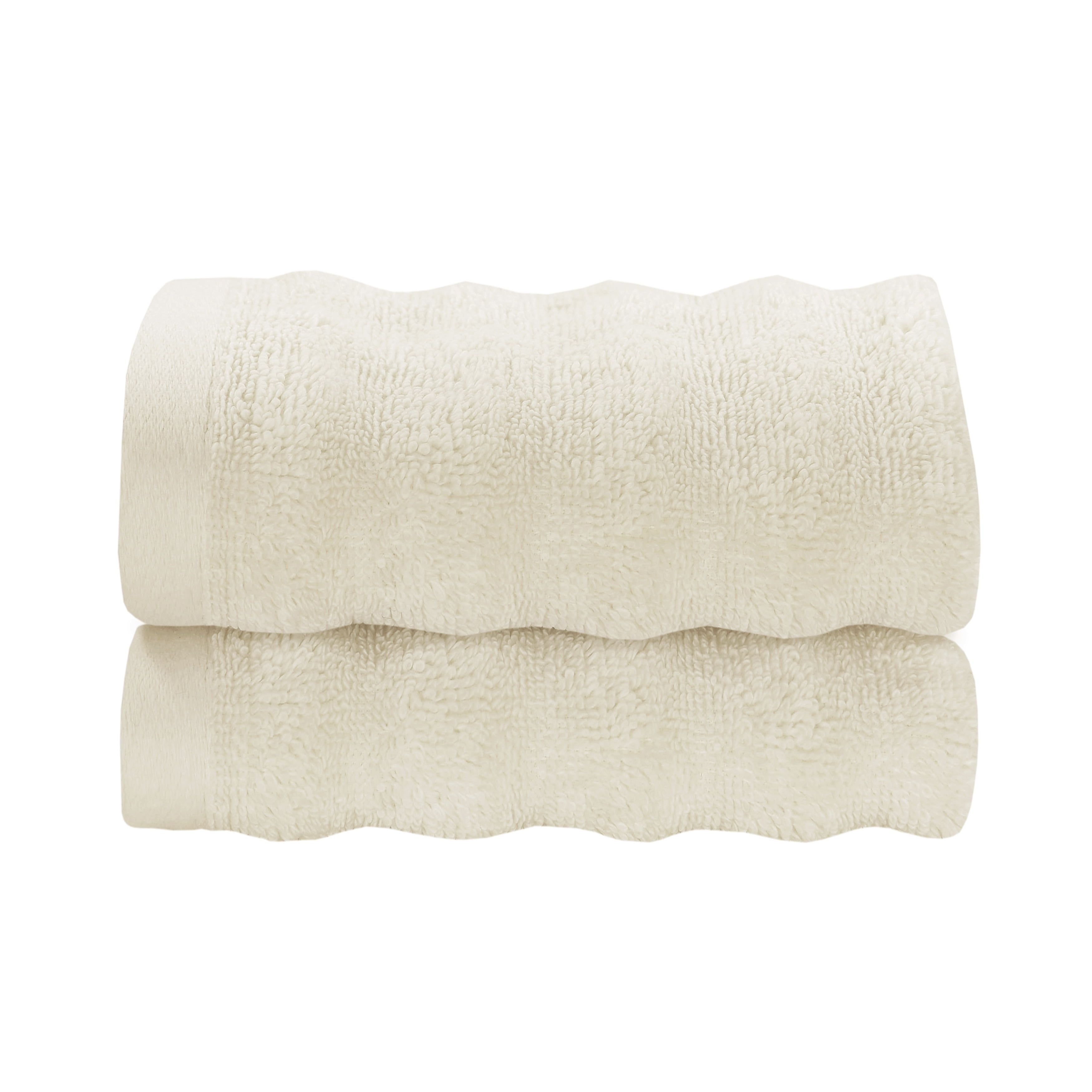 Soft Plush Alabaster Turkish Cotton 2-Piece Washcloth Set