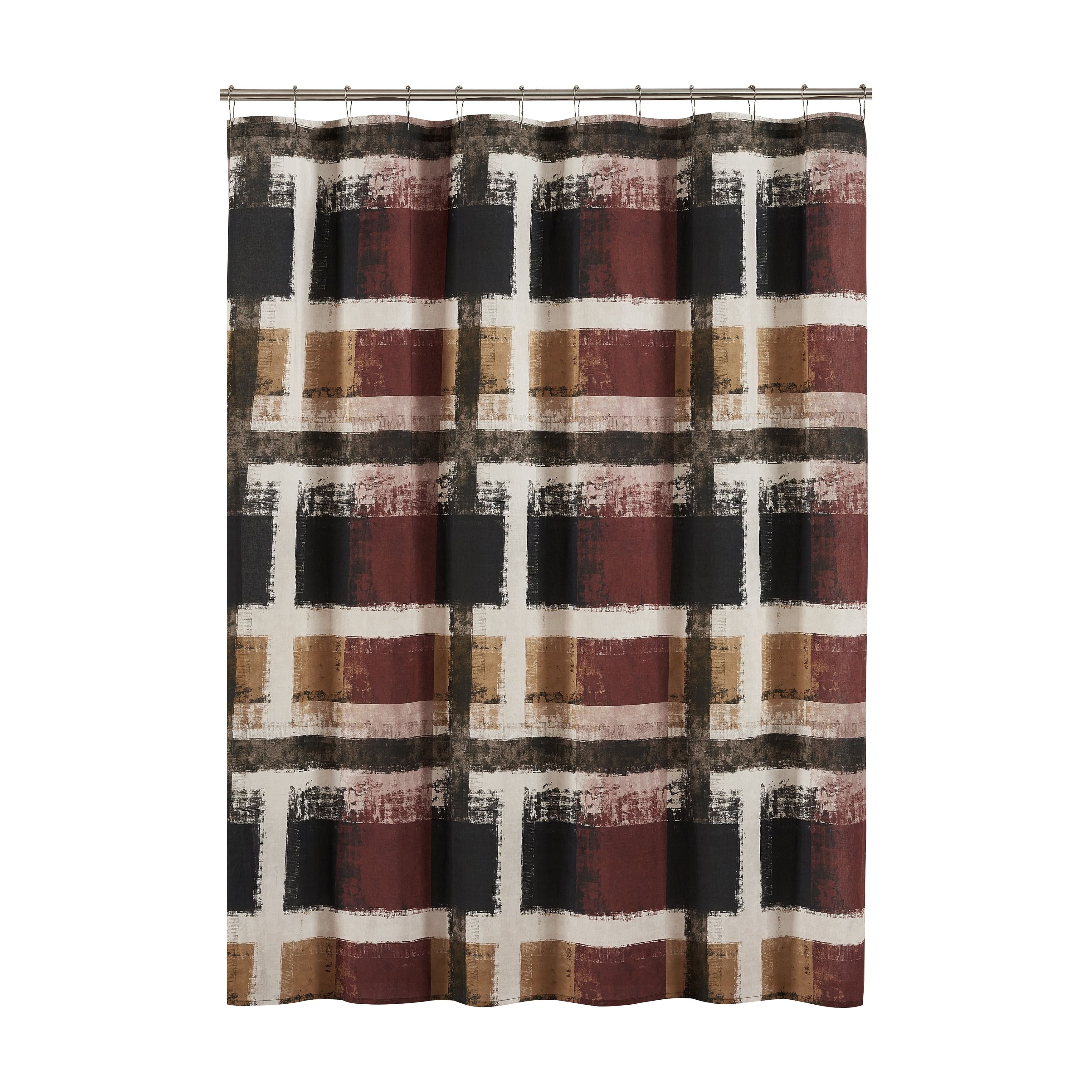 Amber and Charcoal Geometric Cotton Tub Curtain