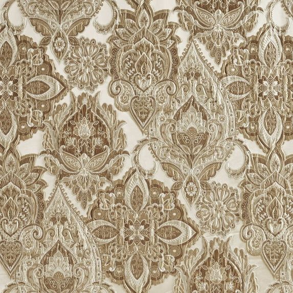 California King Beige Microfiber Jacquard 4-Piece Bedspread Set