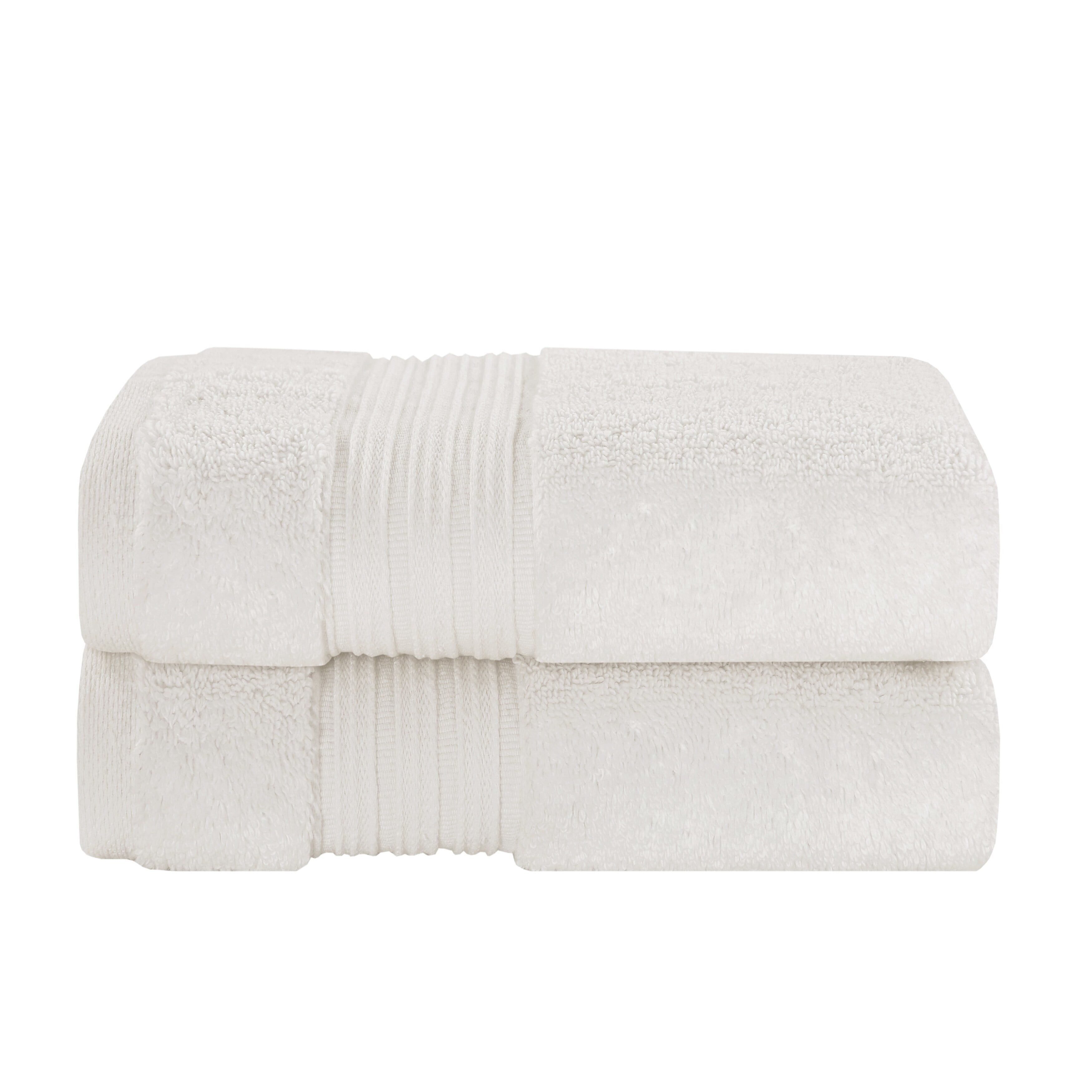 White Turkish Cotton Hand Towels 2-Piece Set