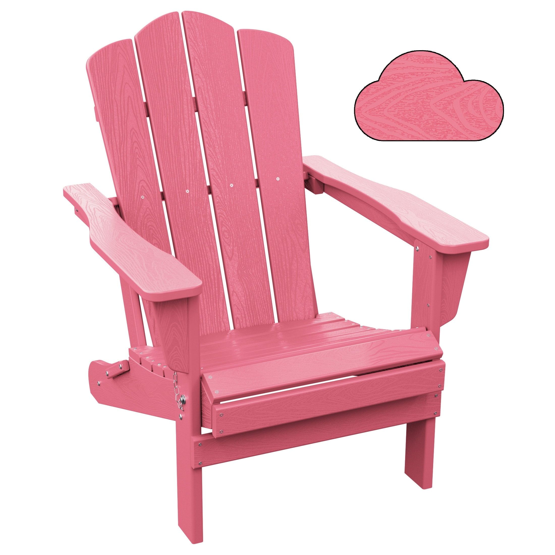 Light Pink HDPE Folding Adirondack Chair with Arms