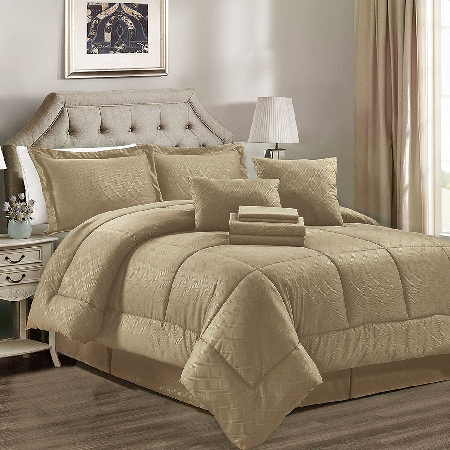 Taupe Twin Microfiber Bed in a Bag Set