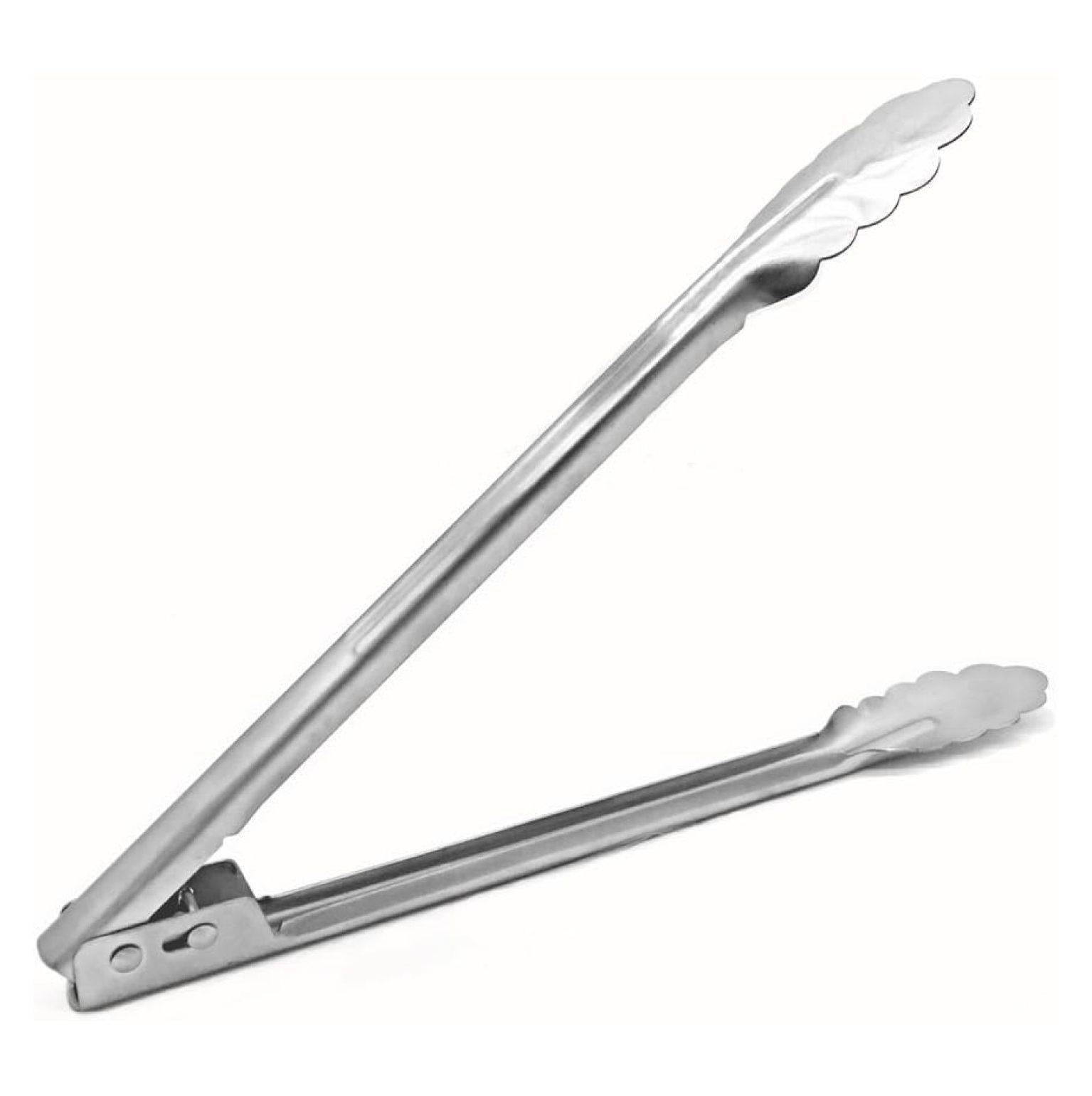 12-Inch Polished Stainless Steel Locking Kitchen Tongs