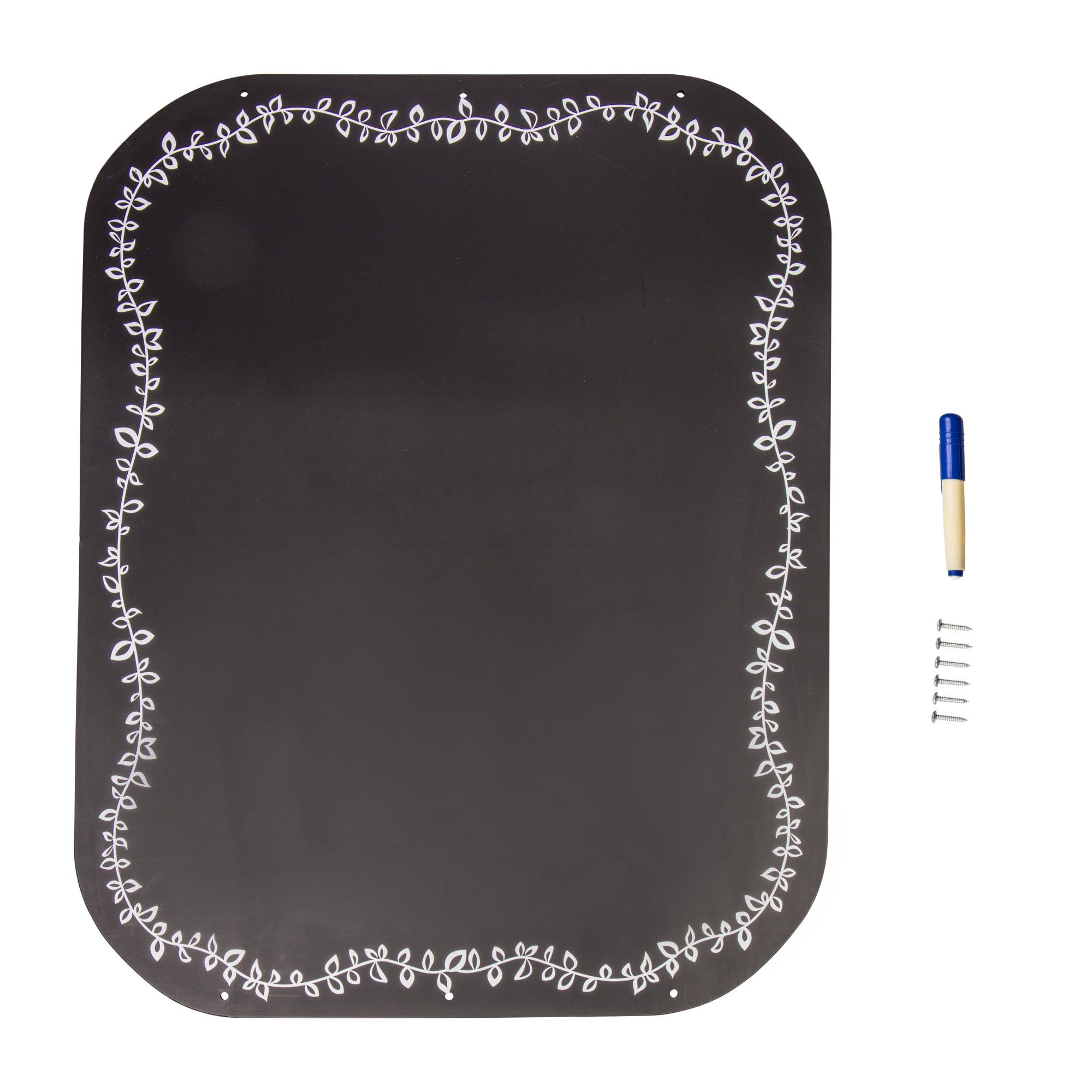 Kids Black Wooden Chalkboard Panel with Weather-Proof Holder