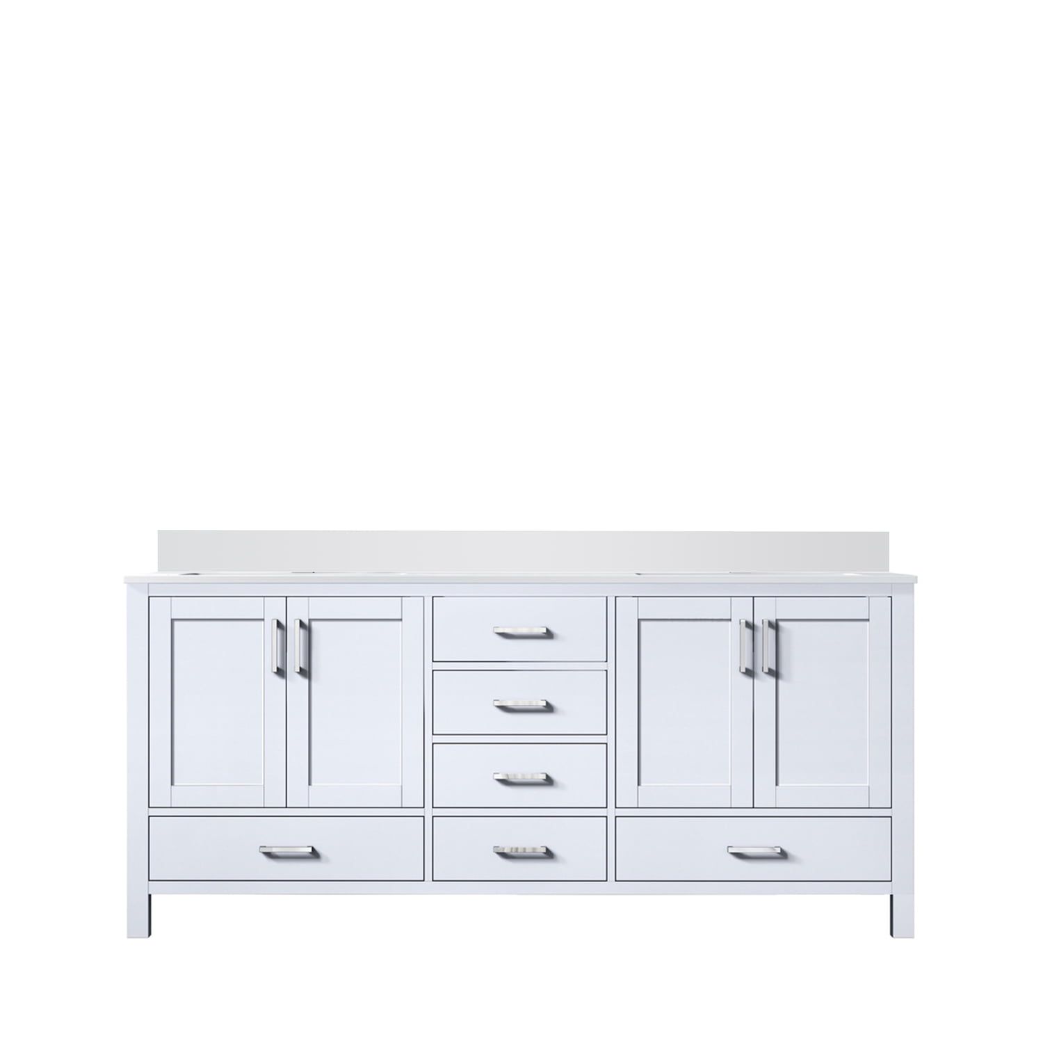 Jacques 72" White Double Vanity with Quartz Top