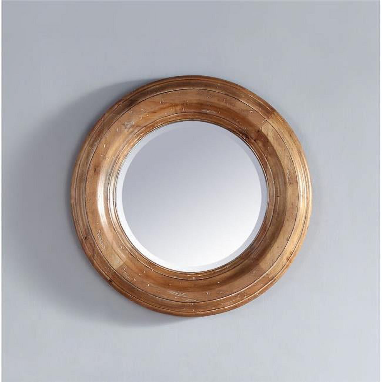 Honey Alder 26" Round Wood Framed Vanity Mirror