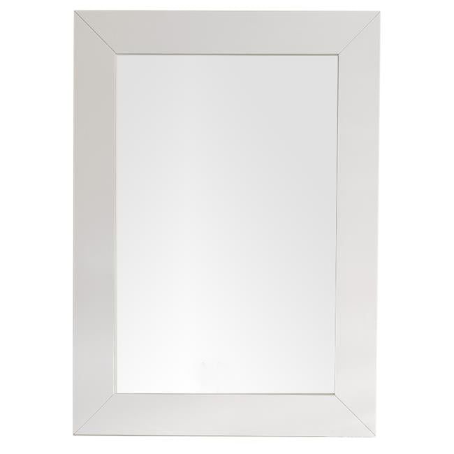 Bright White Transitional Rectangular Wood Framed Mirror 40"x29"