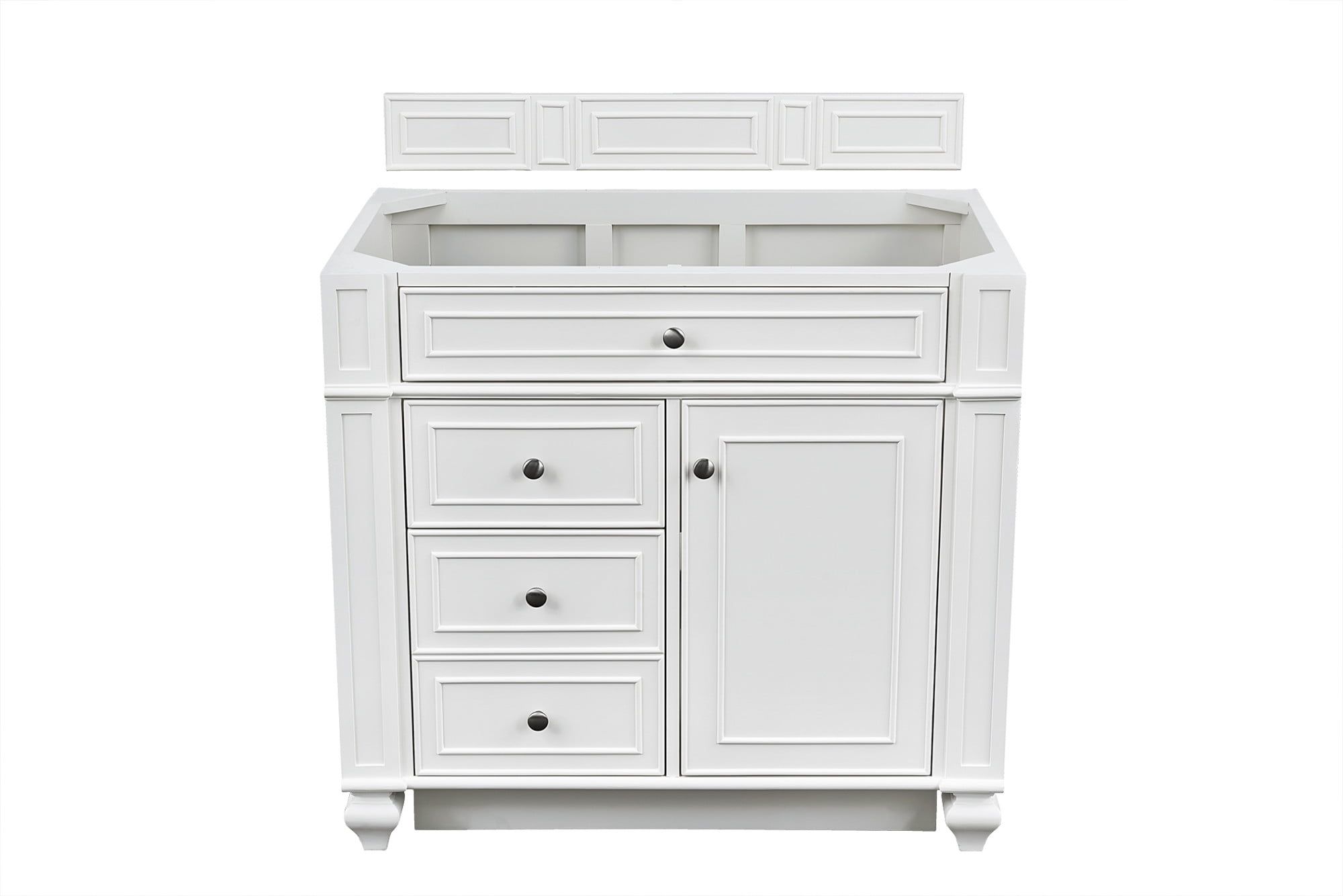 Bright White 36" Freestanding Single Vanity Base with Veneer