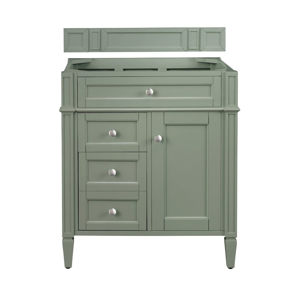 Smokey Celadon 30" Solid Wood Single Vanity Base with Veneer
