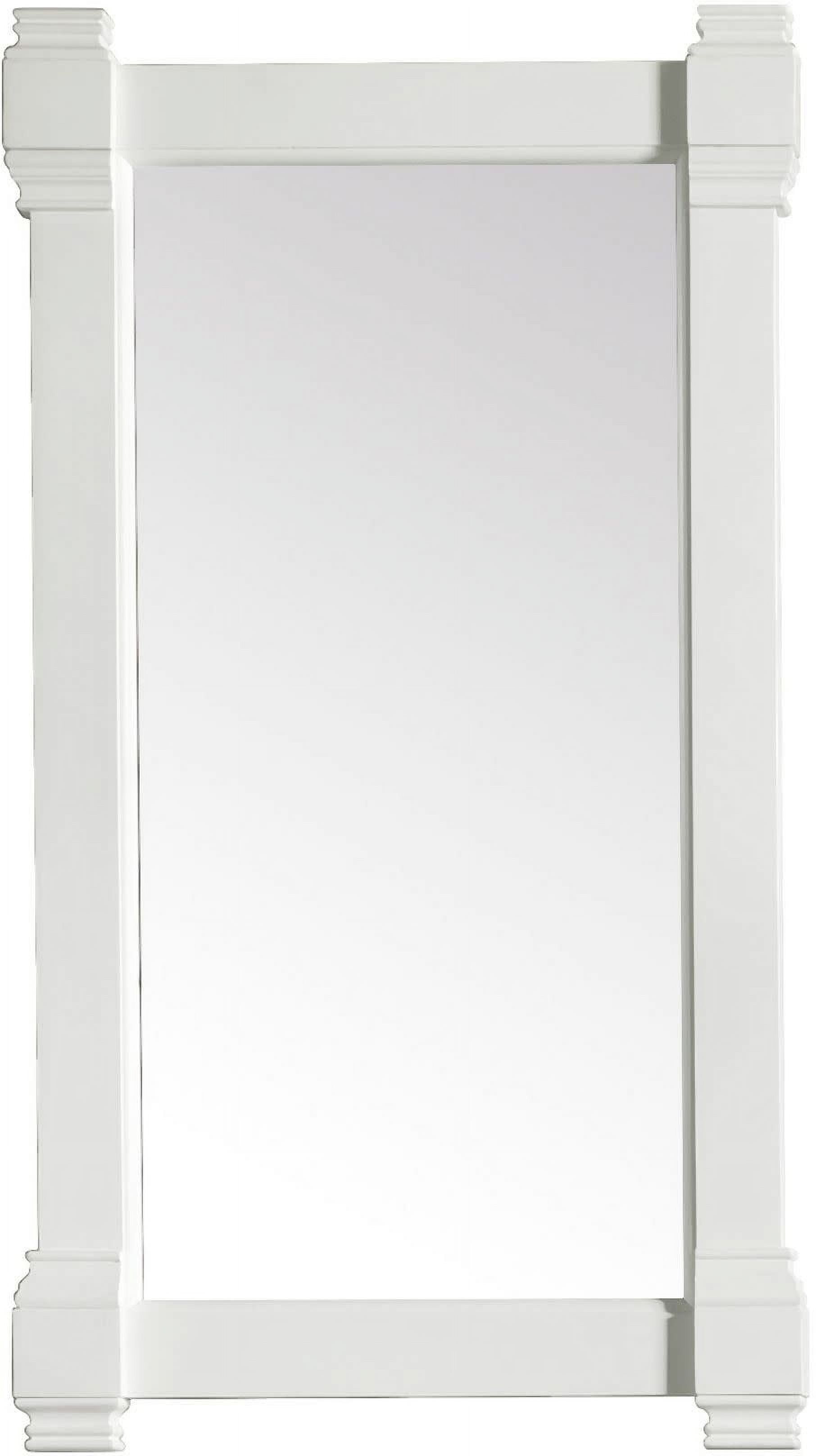 Elegant Antique-Style Rectangular Wood Mirror in Bright White