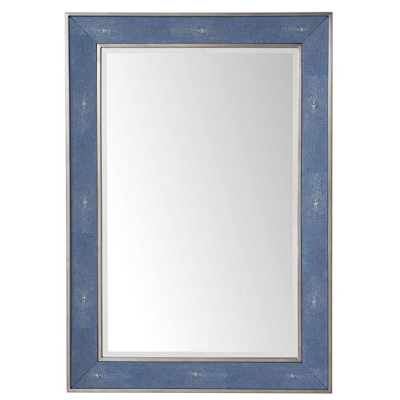 Element 28" Silver and Blue Rectangular Mirror