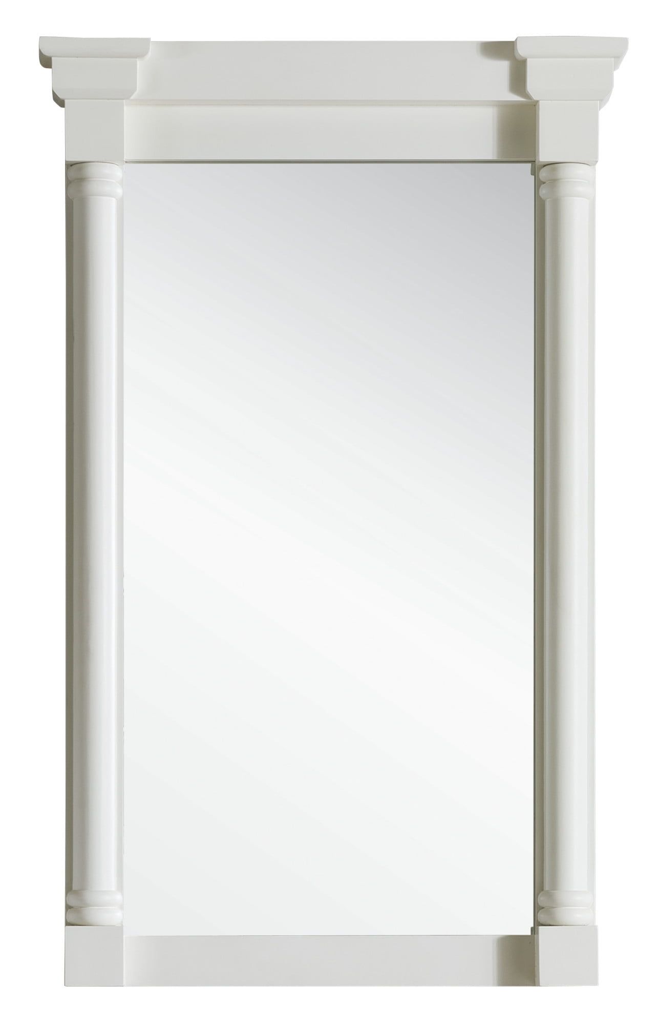 Bright White Rectangular Wood Framed Accent Mirror