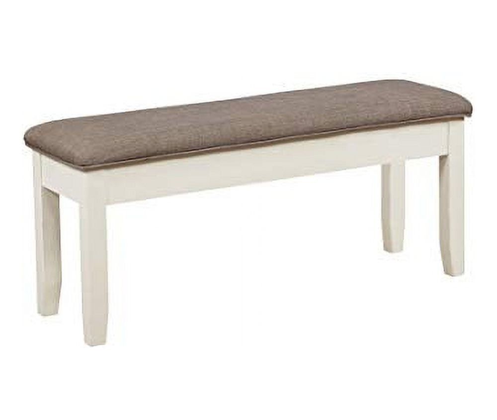 Jane White Storage Bench with Rustic Taupe Cushion