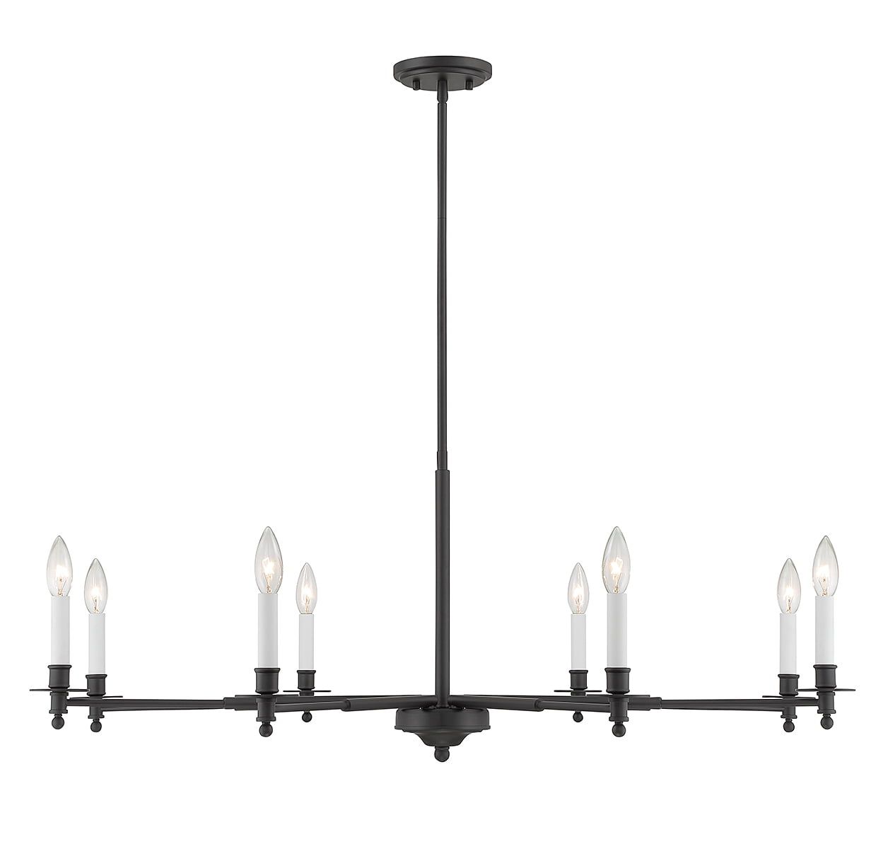 Jasmine 42'' Matte Black 8-Light Candle Chandelier