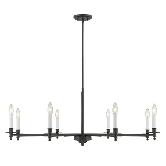 Jasmine 42'' Matte Black 8-Light Candle Chandelier