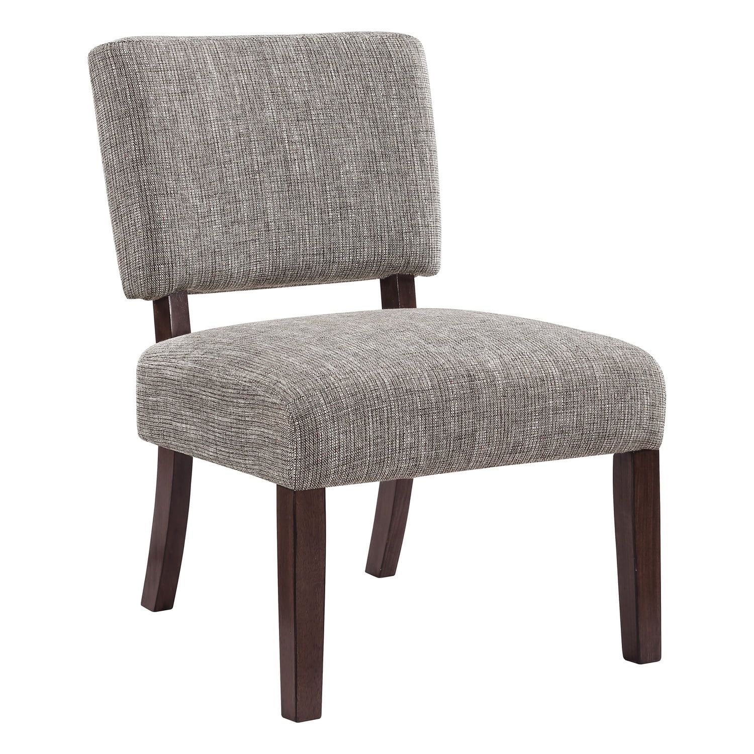 Jasmine Speckled Charcoal Upholstered Side Chair with Wood Legs