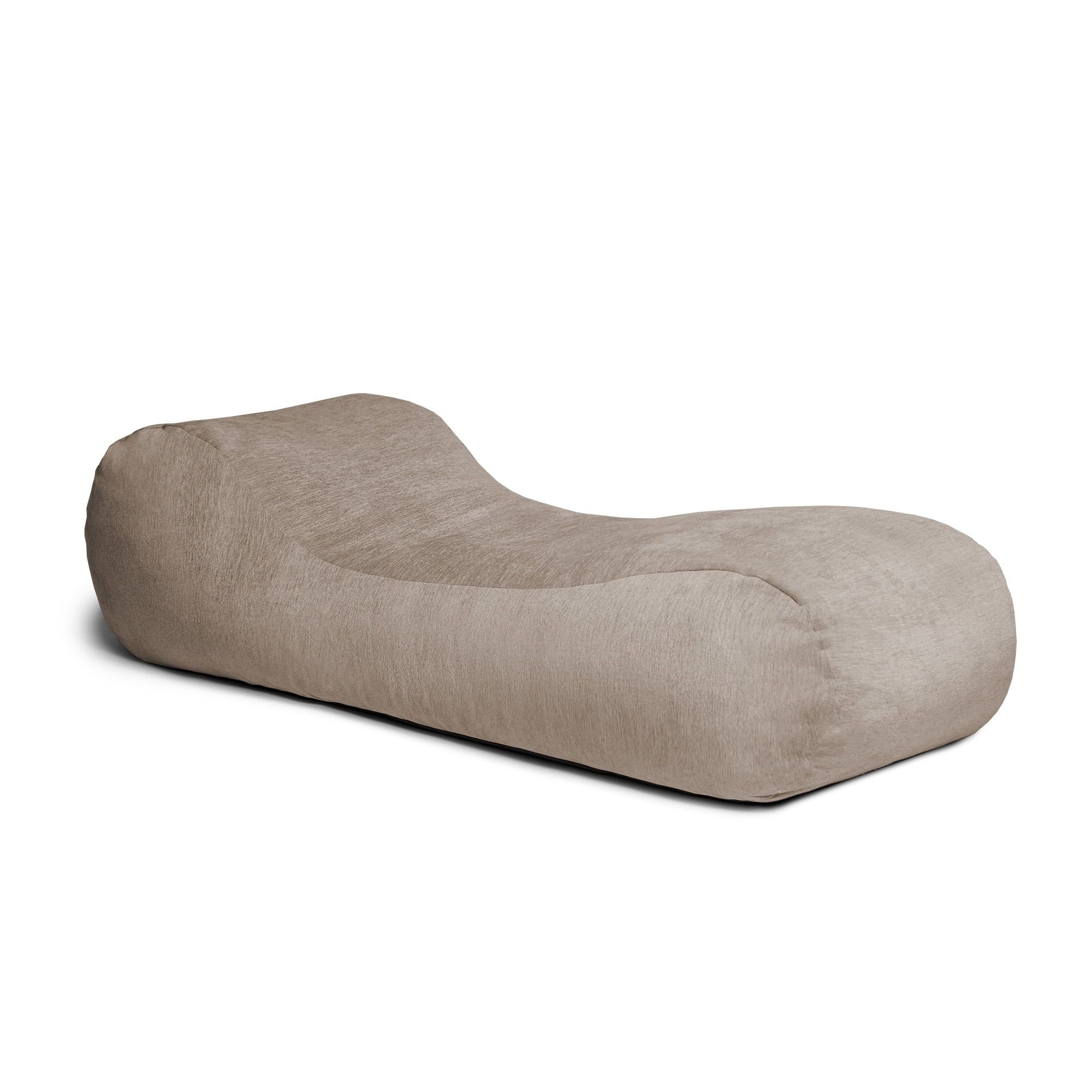 Arlo Beige Chenille Bean Bag Chaise Lounge Chair with Removable Cover