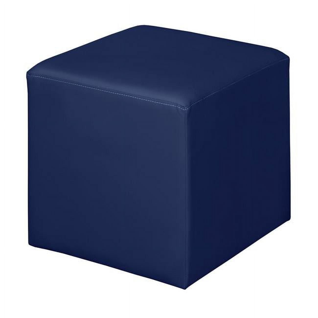 Regency Jean Plush Square Ottoman in Naval Blue