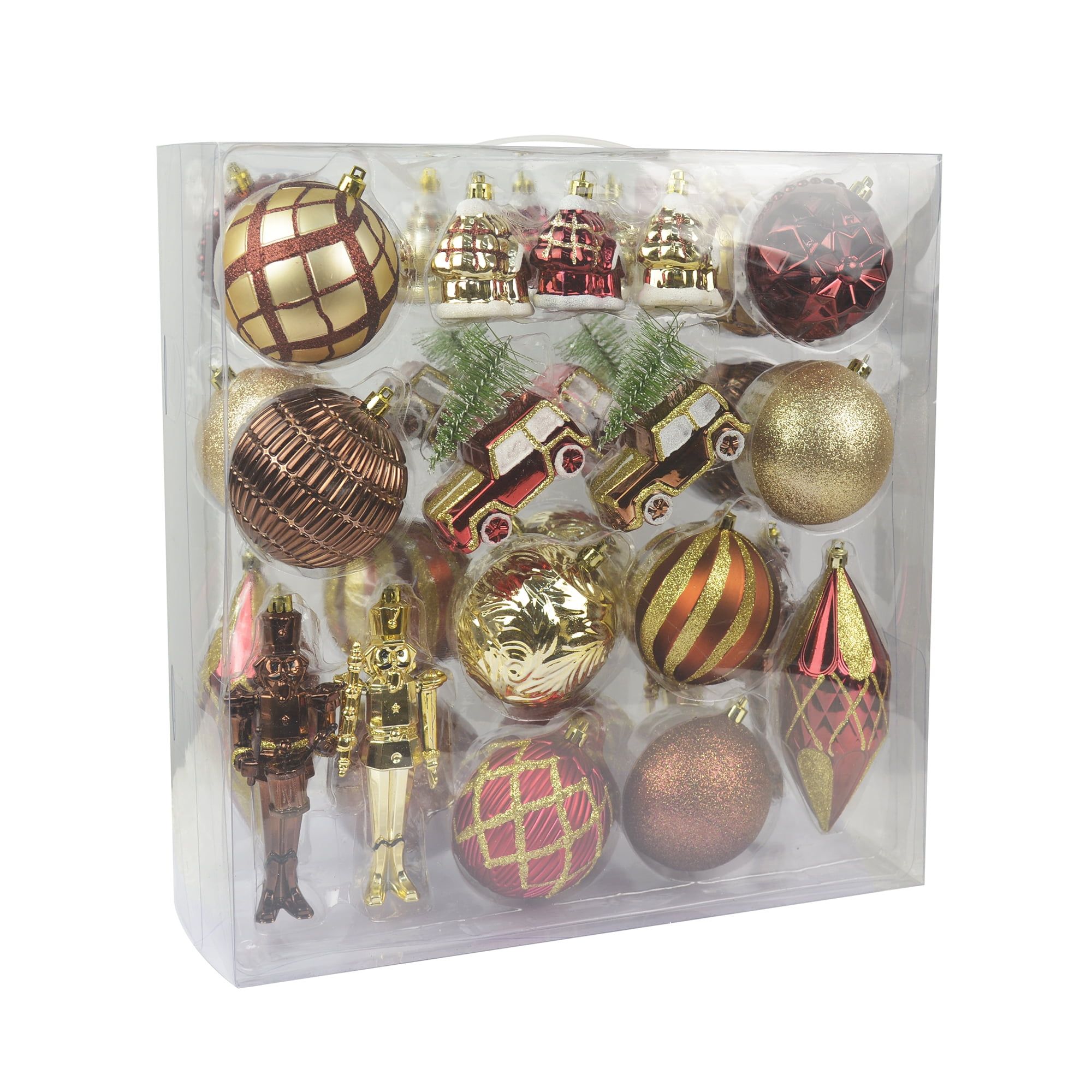 Multicolor Shatterproof Plastic Christmas Ornament Set, 36 Pieces