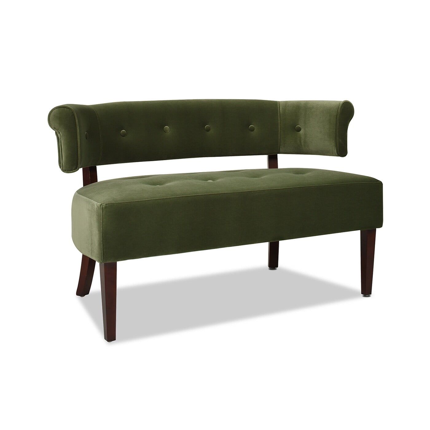 Jared Olive Green Velvet Tufted Bench Settee