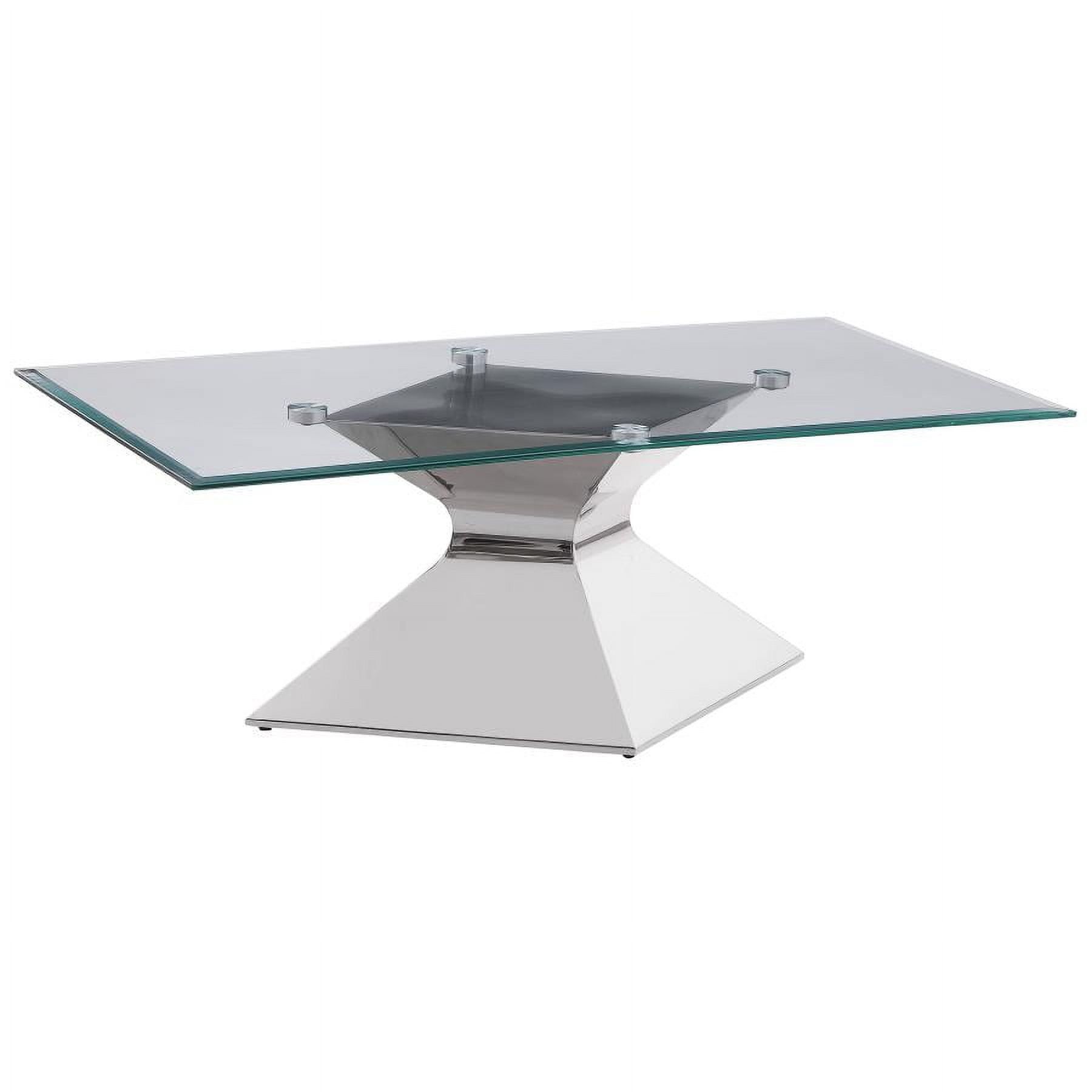 Jenny Rectangular Glass Top Stainless Steel Coffee Table