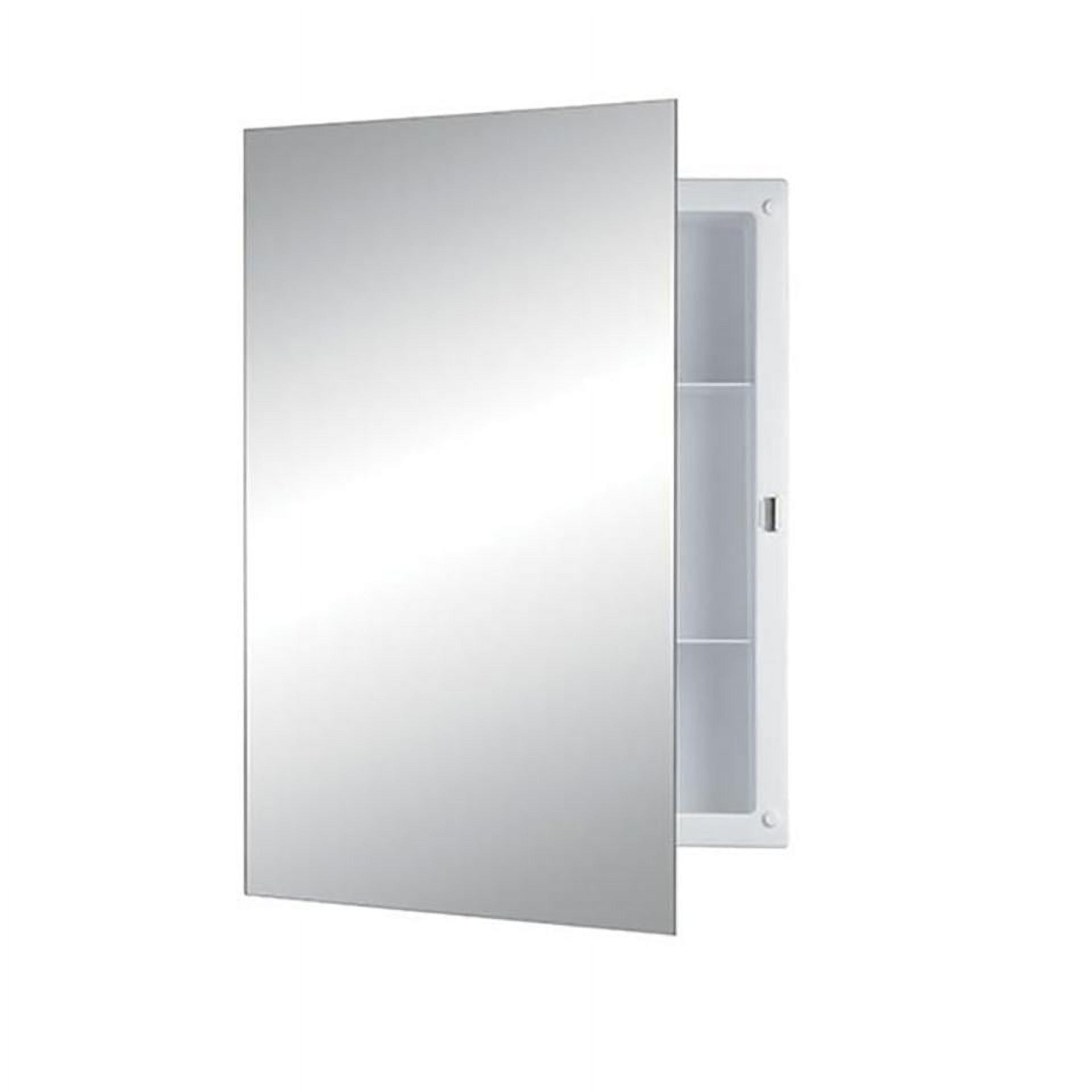 White Frameless Recessed Medicine Cabinet with Mirror Door