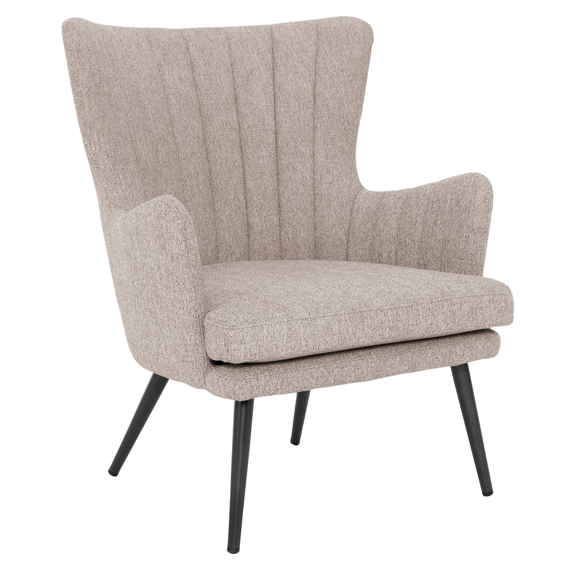 Eco-Friendly Cappuccino Wood Accent Chair with Tufted Back