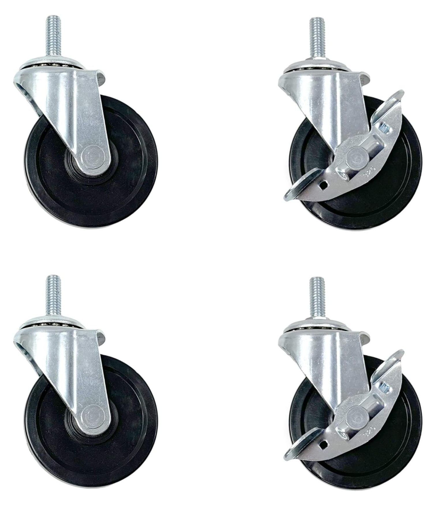 Industrial Strength Locking Caster Wheels for Metal Shelving Units