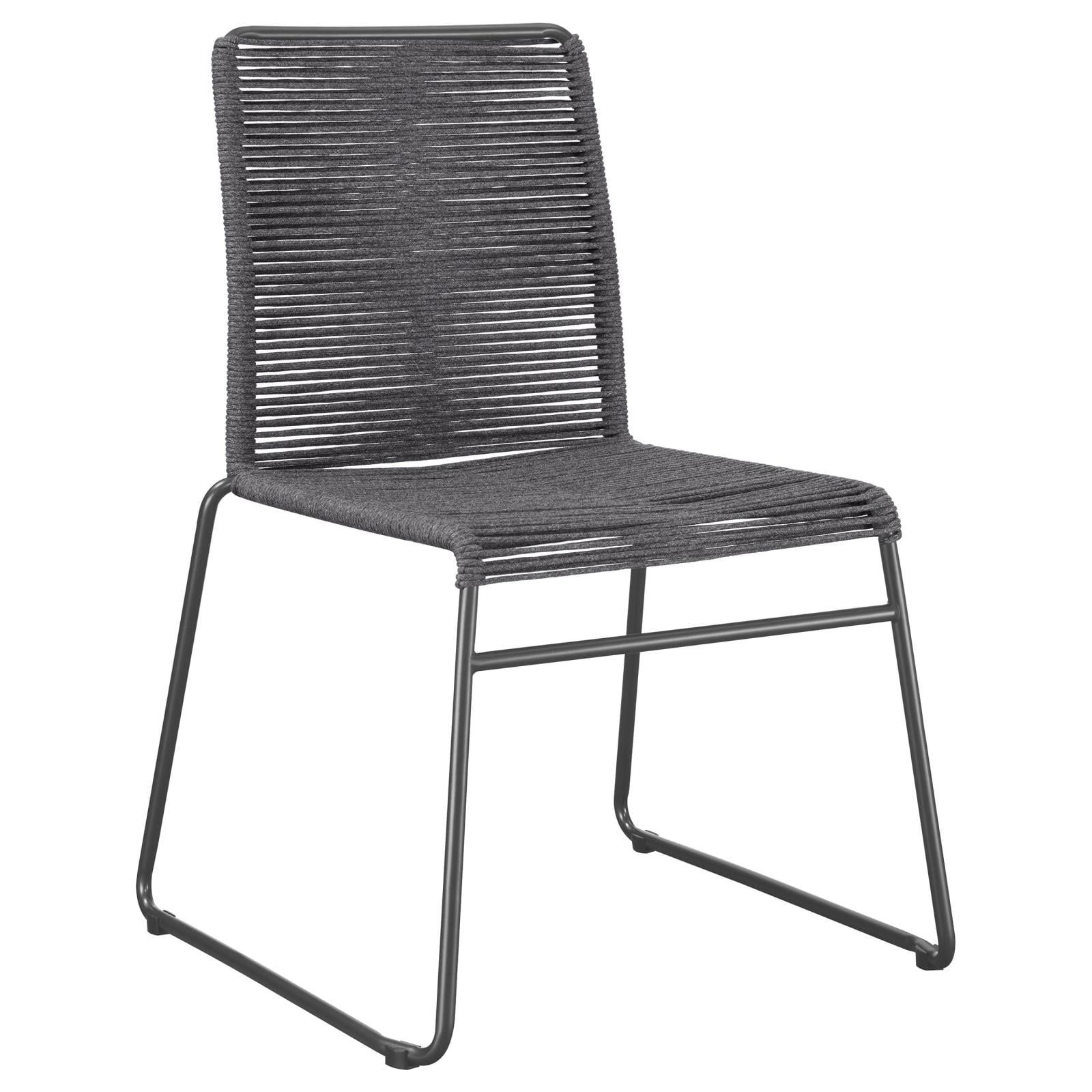 Charcoal Contemporary Upholstered Metal Side Chair