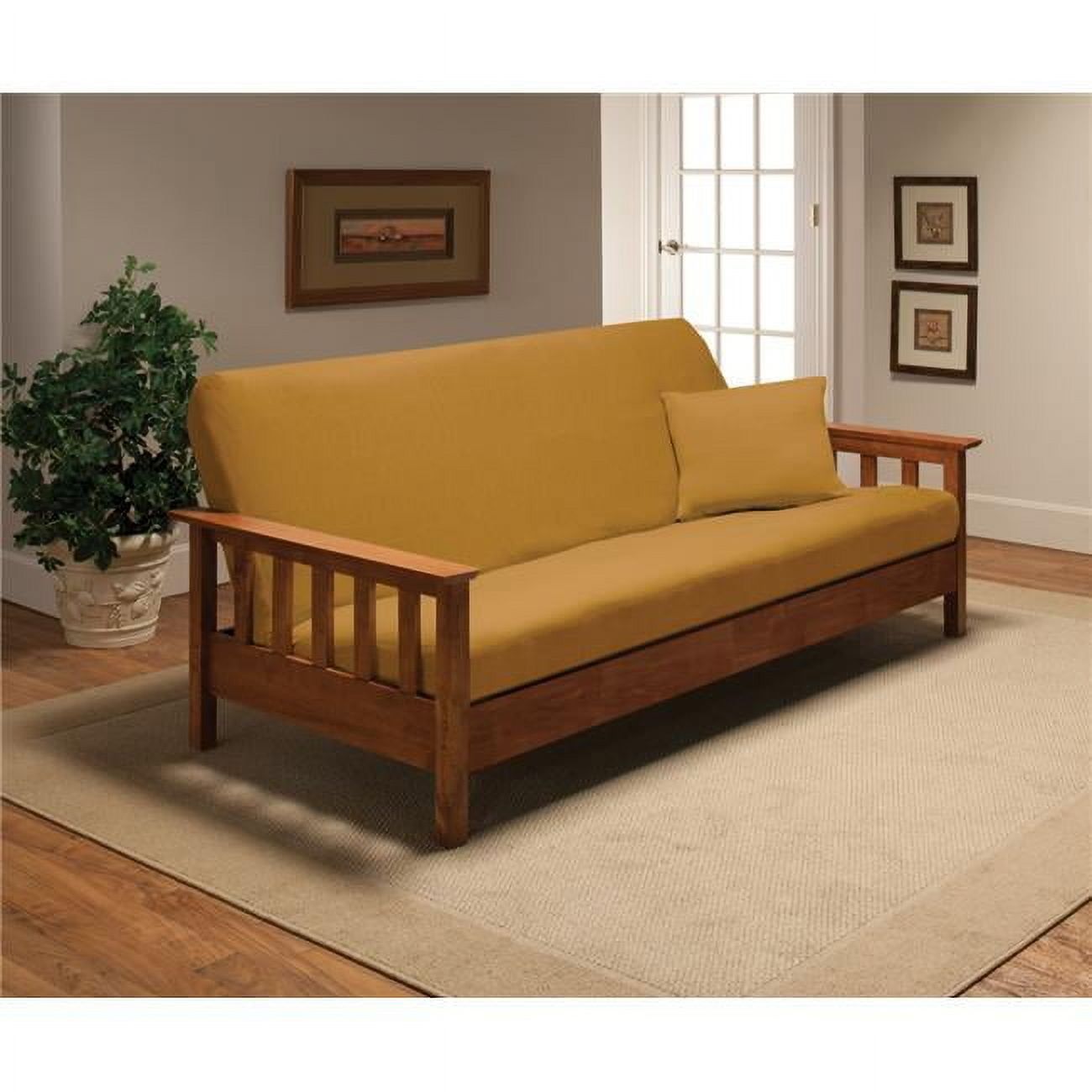 Yellow Stretch Jersey Futon Slipcover