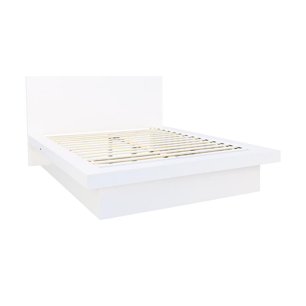 Contemporary Jessica King Platform Bed with Drawer in White