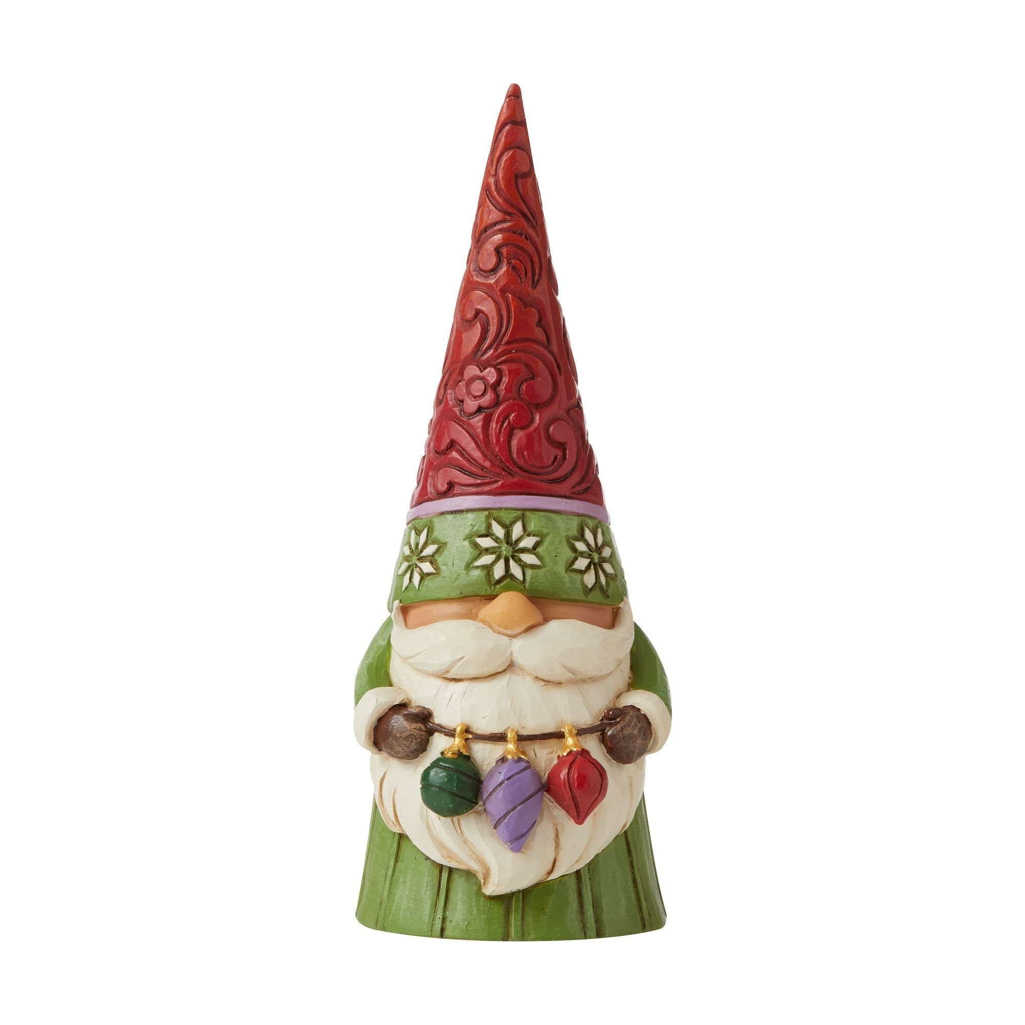 Handcrafted Winter Gnome with Ornaments Resin Figurine