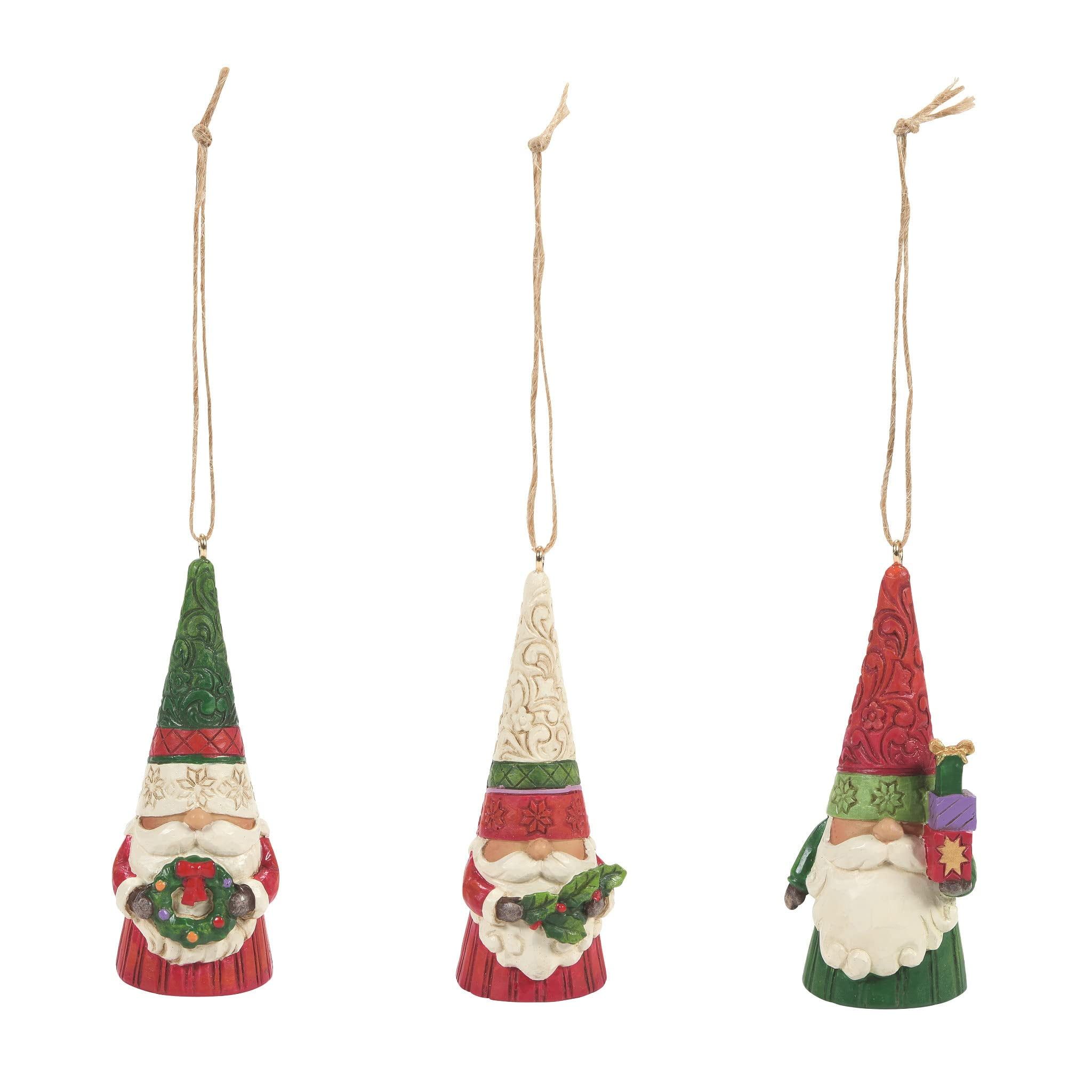 Handcrafted Resin Christmas Gnome Ornament Set, 3 Pieces