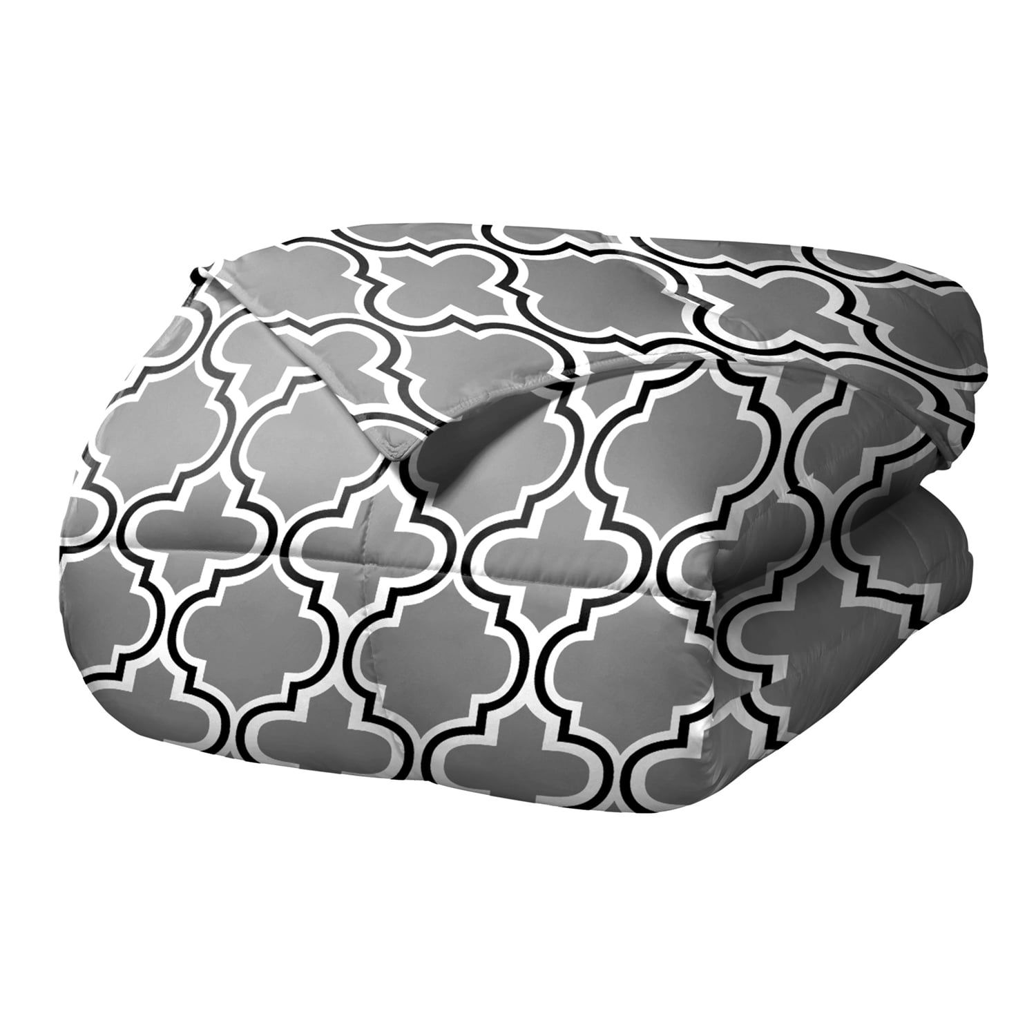 Gray Geometric Trellis King/California King Down Alternative Comforter Set