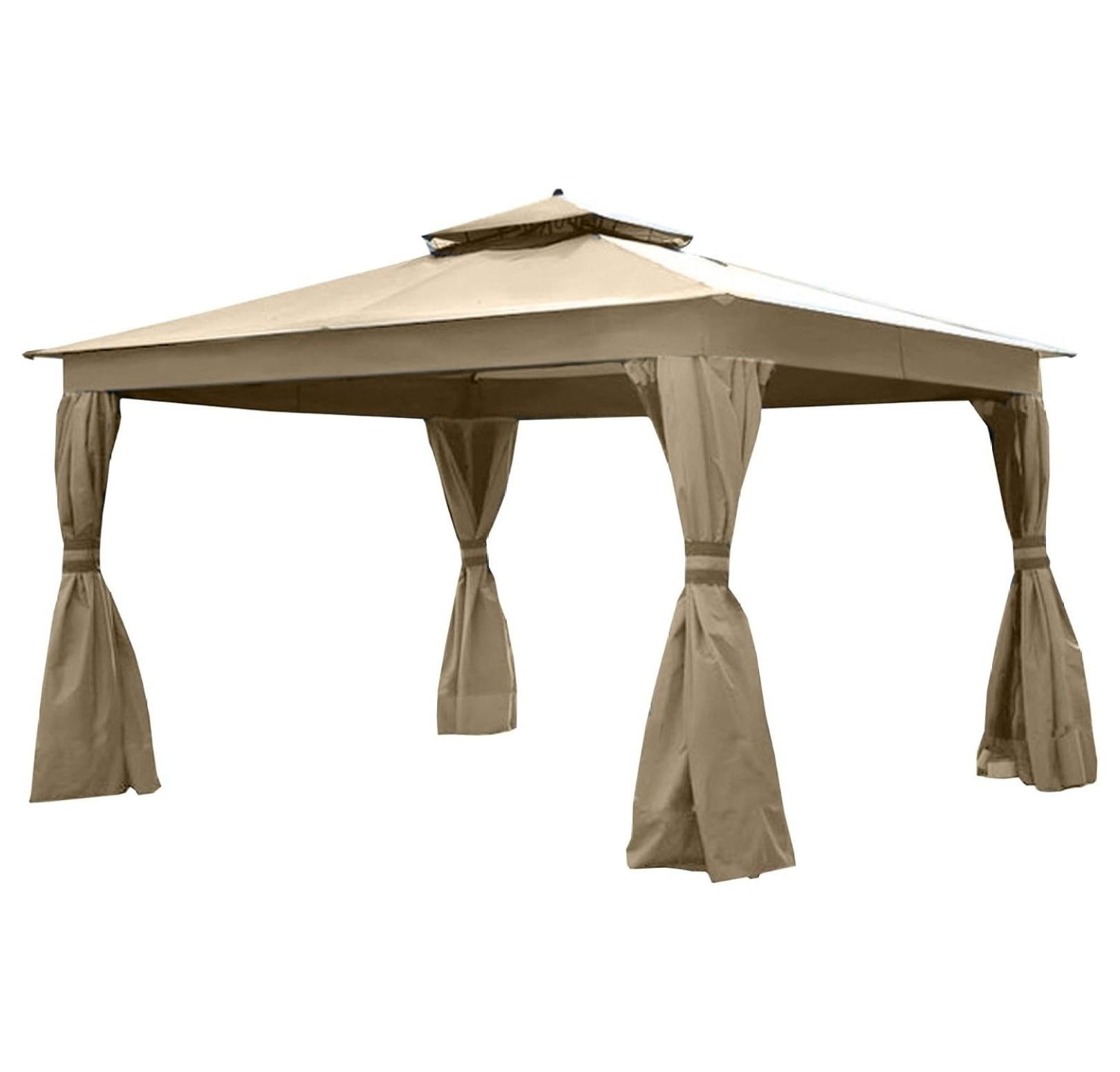 Beige Whisper 10' x 12' Two-Tiered Gazebo Replacement Canopy