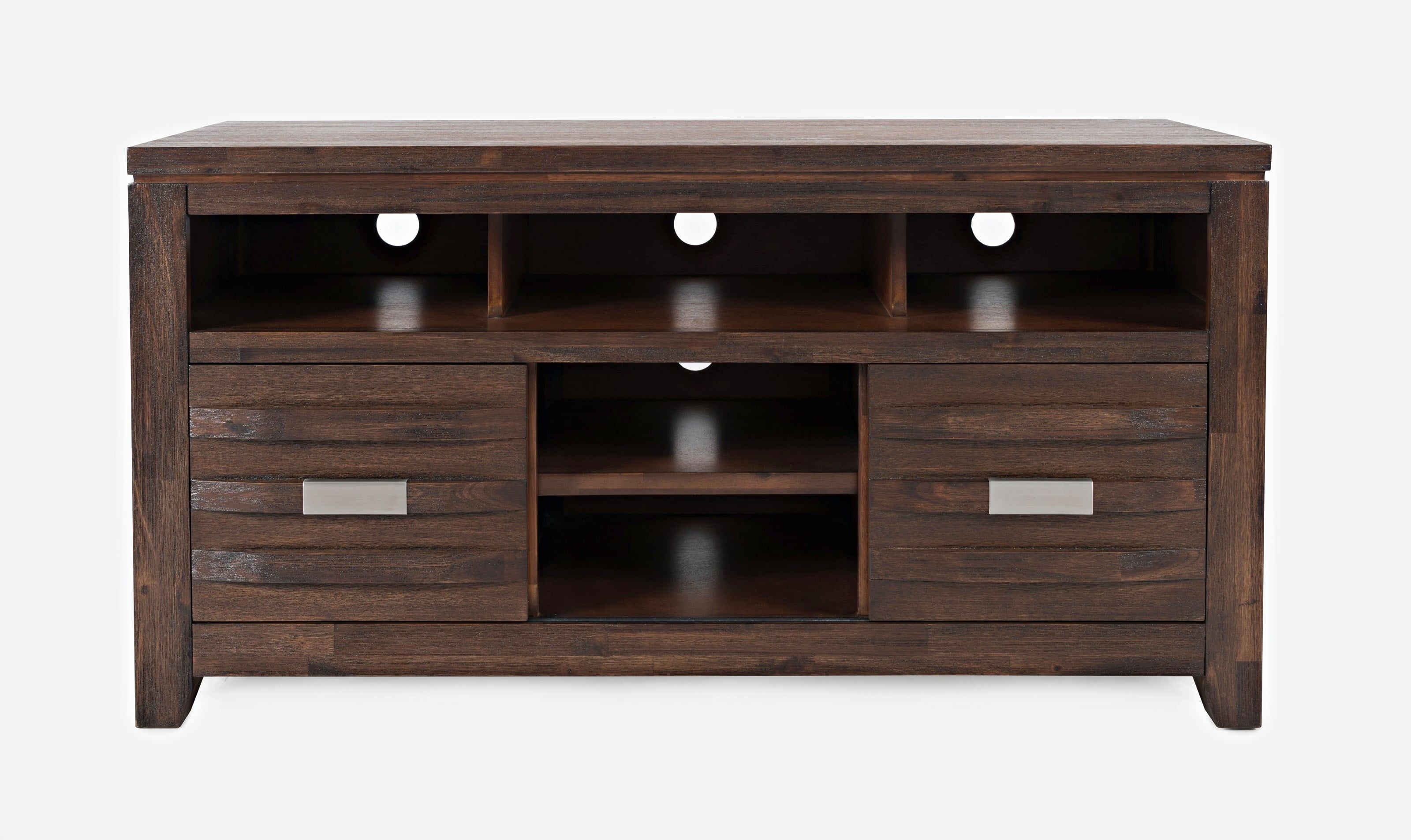 Brushed Walnut 50" Modern Media Console with Cabinet