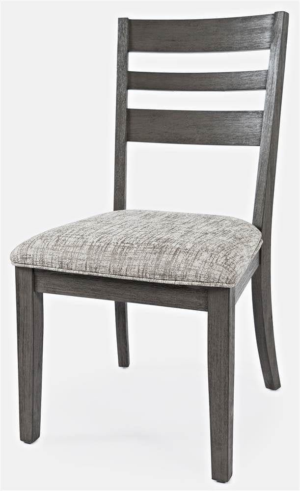 Altamonte Brushed Grey Upholstered Ladderback Side Chair