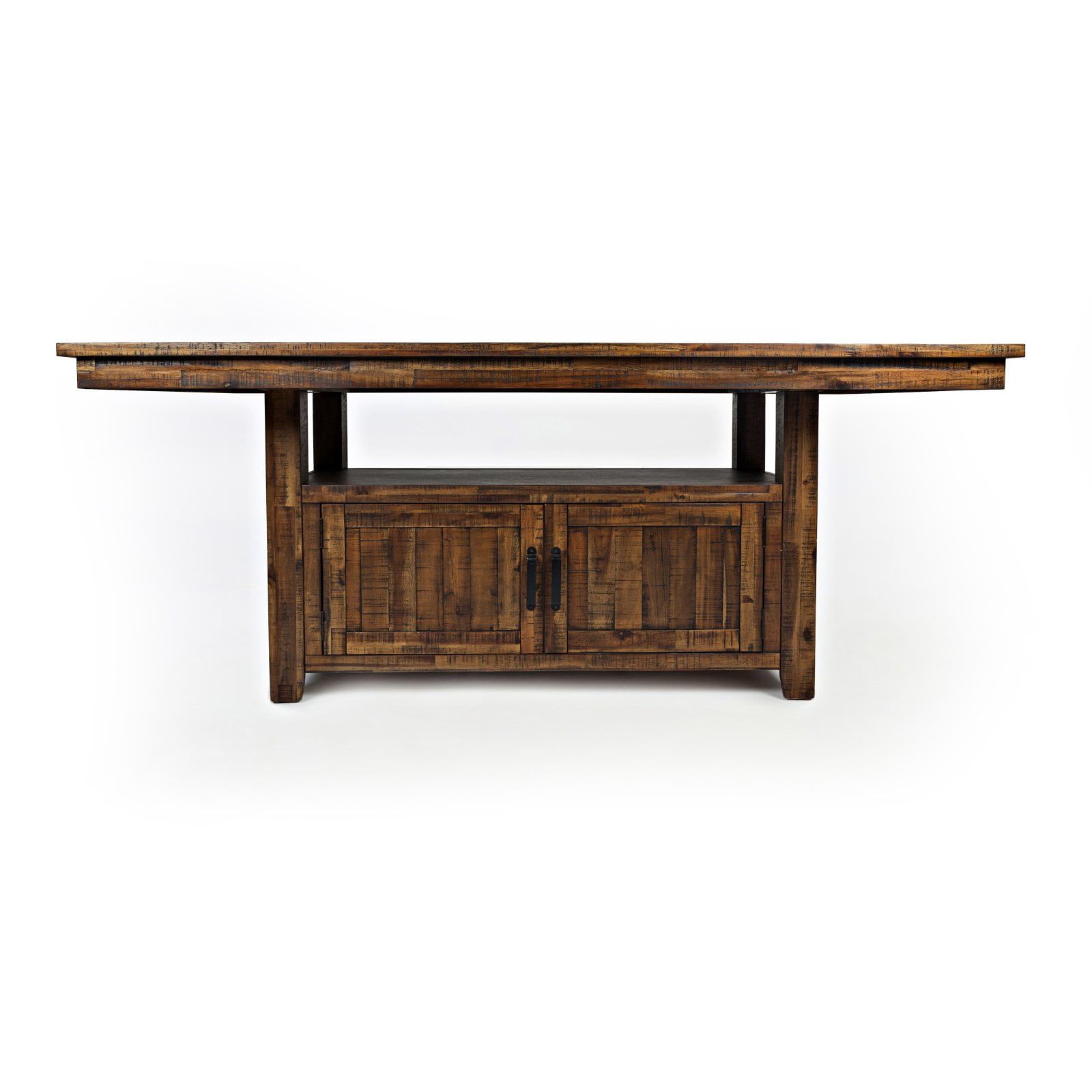 Cannon Valley 72" Industrial Brown Wood Dining Table with Storage