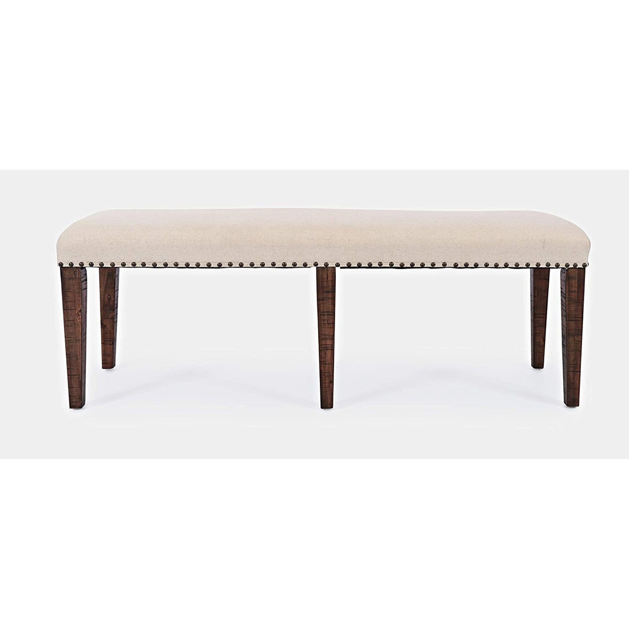 Fairview Cream Upholstered Backless Dining Bench with Nailhead Trim