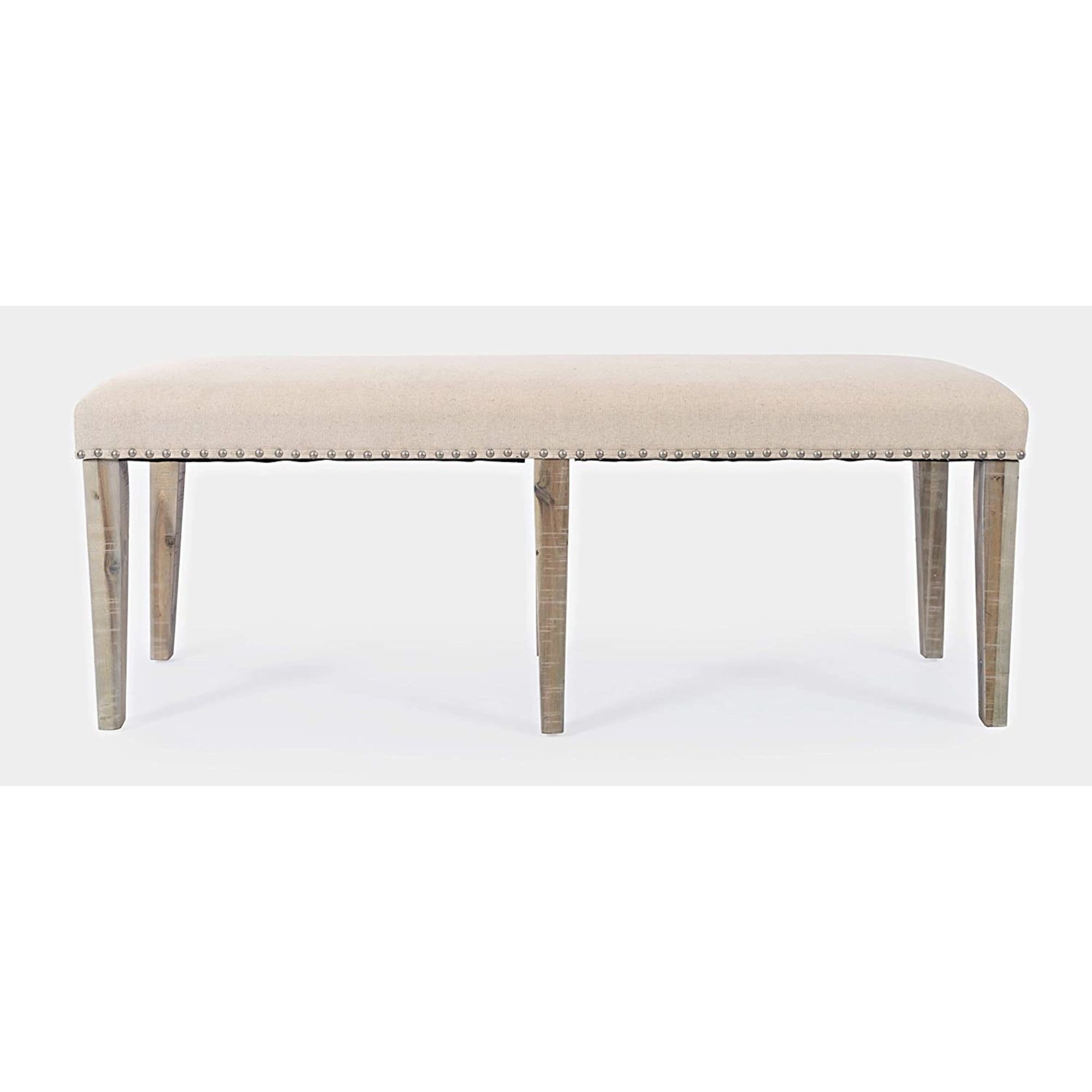 Fairview Cream Upholstered 52" Transitional Backless Dining Bench