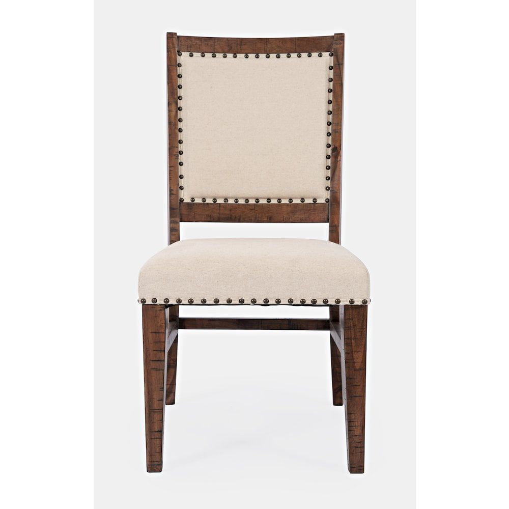 Fairview Cream Linen and Oak Wood Upholstered Side Chair