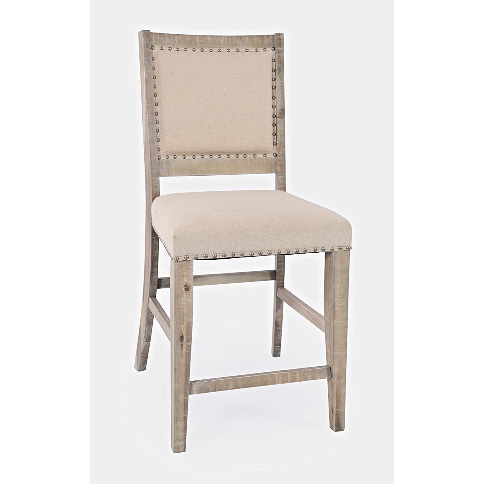 Fairview Cream Upholstered Ash Wood Counter Stools, Set of 2