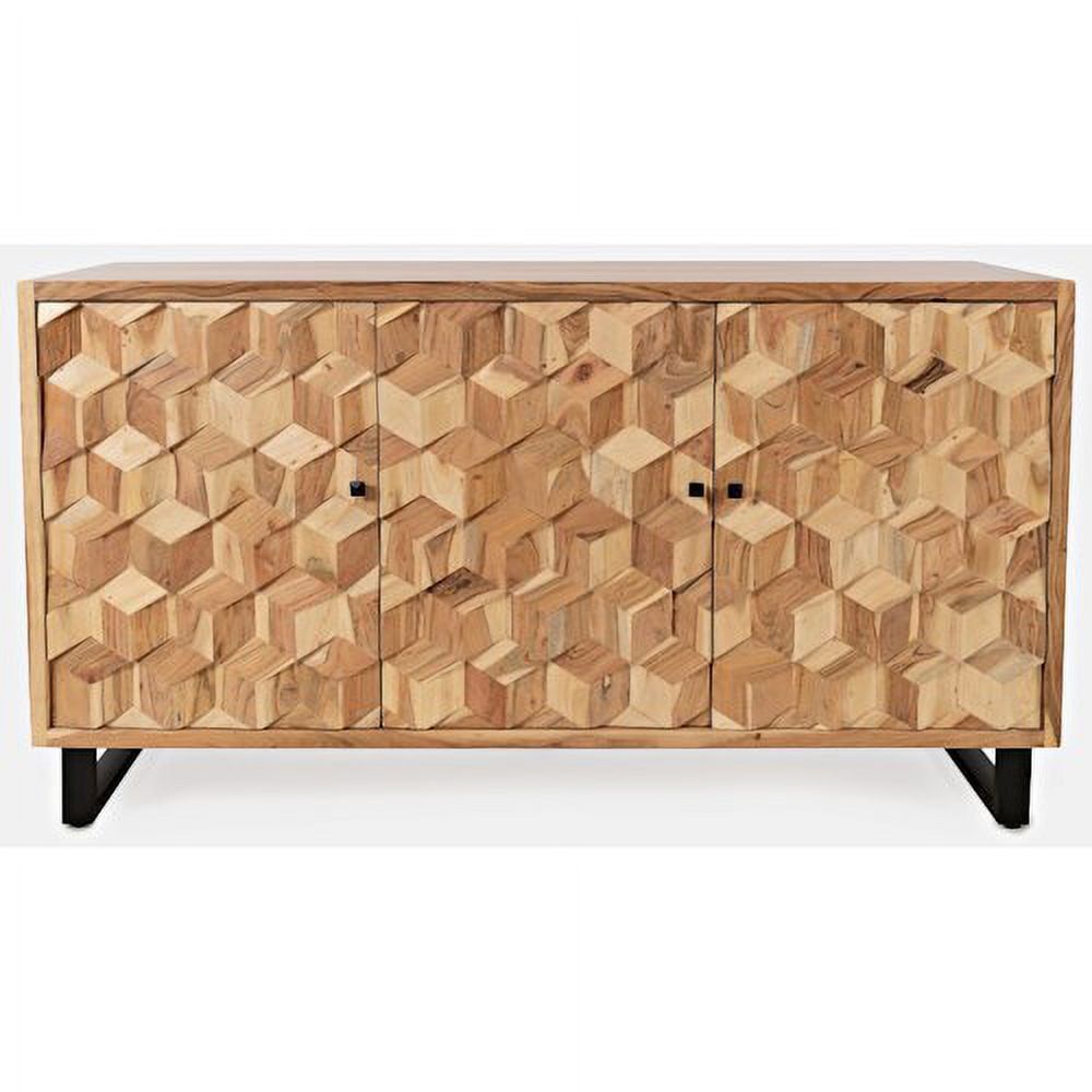 Geometrix Black Acacia 63'' 3-Door Accent Cabinet